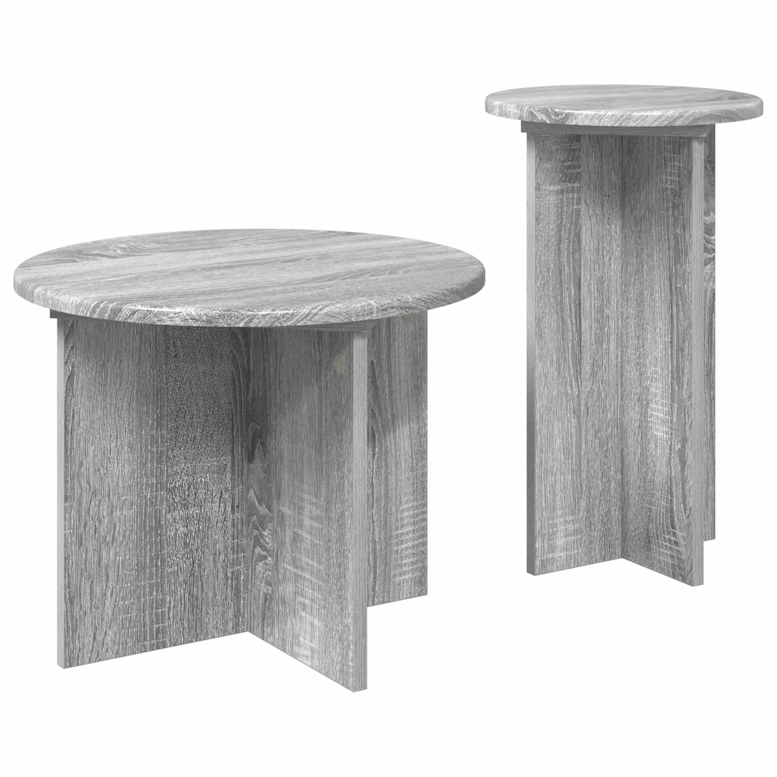 Šoninių staliukų komplektas 2 pcs Pilka sonoma ąžuolo