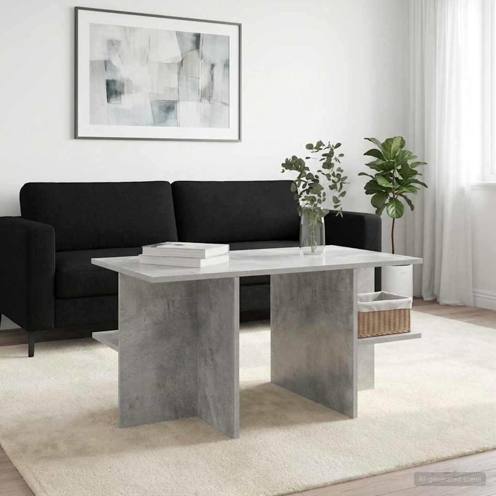 Kafijas galdiņš Betona pelēks 87 x 50 x 45 cm Inženierijas koks