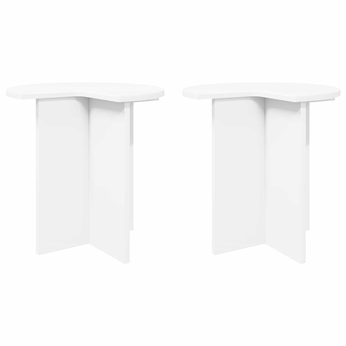 Šoninis stalas 2 pcs Balta Ø 39 x 38 cm Apdirbta mediena