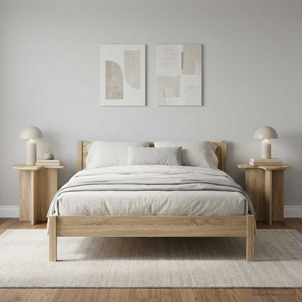 Šoninis stalas su saugykla 2 pcs Sonoma ąžuolas Ø 39 x 38 cm