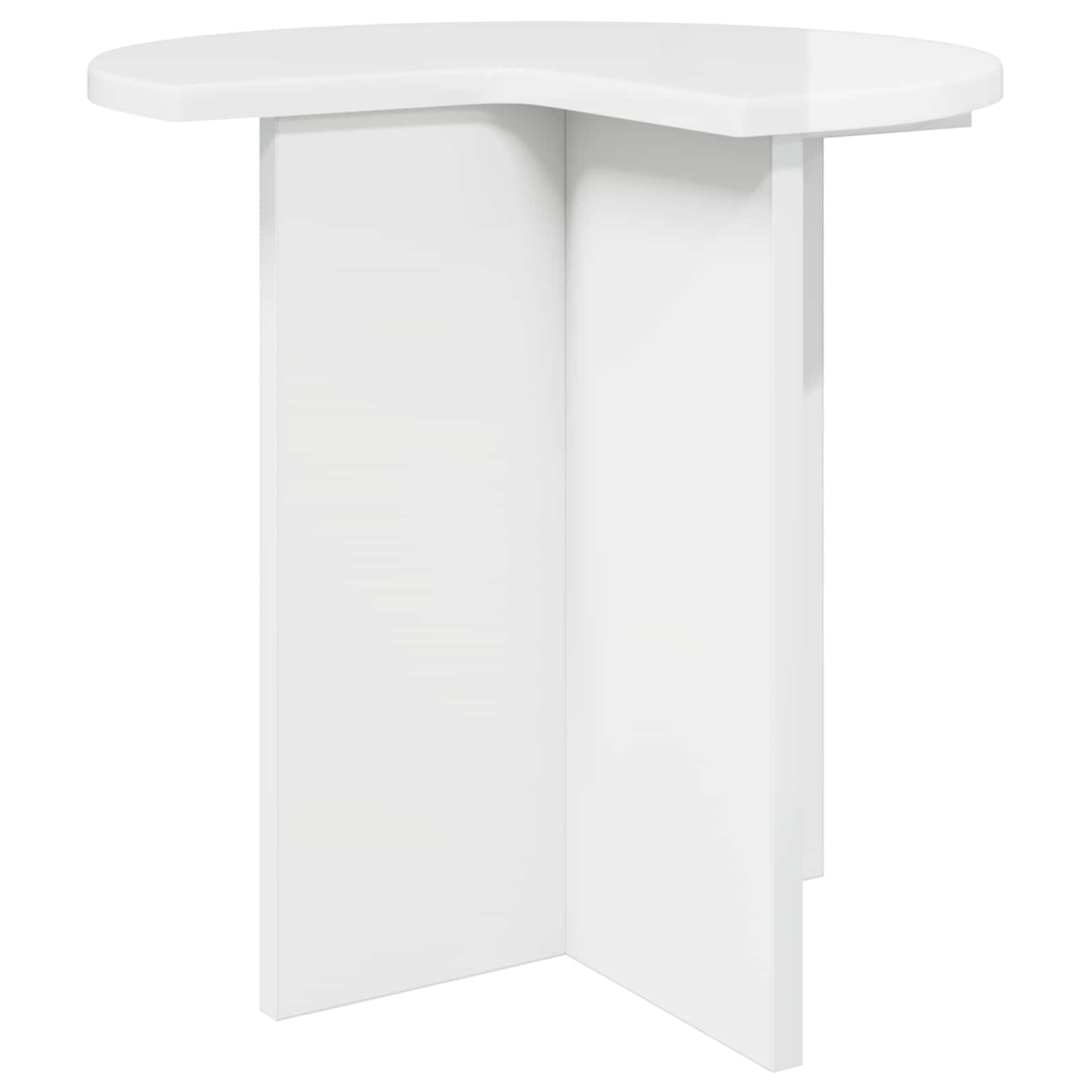 Šoninis stalas Itin blizgi balta Ø 39 x 38 cm Apdirbta mediena