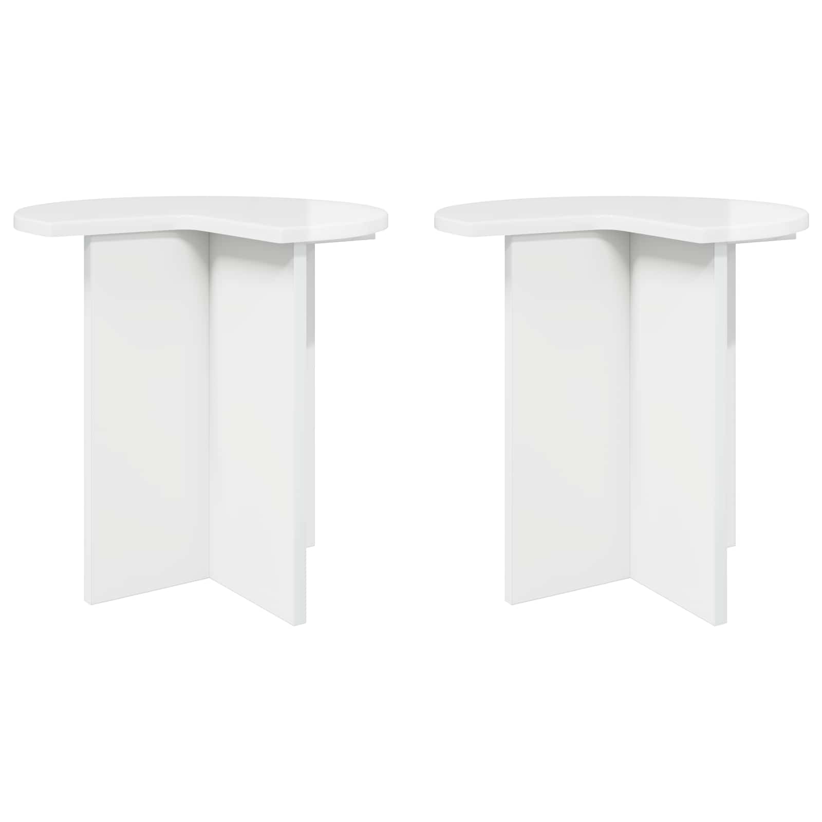 Šoninis stalas su saugykla 2 pcs Itin blizgi balta Ø 39 x 38 cm