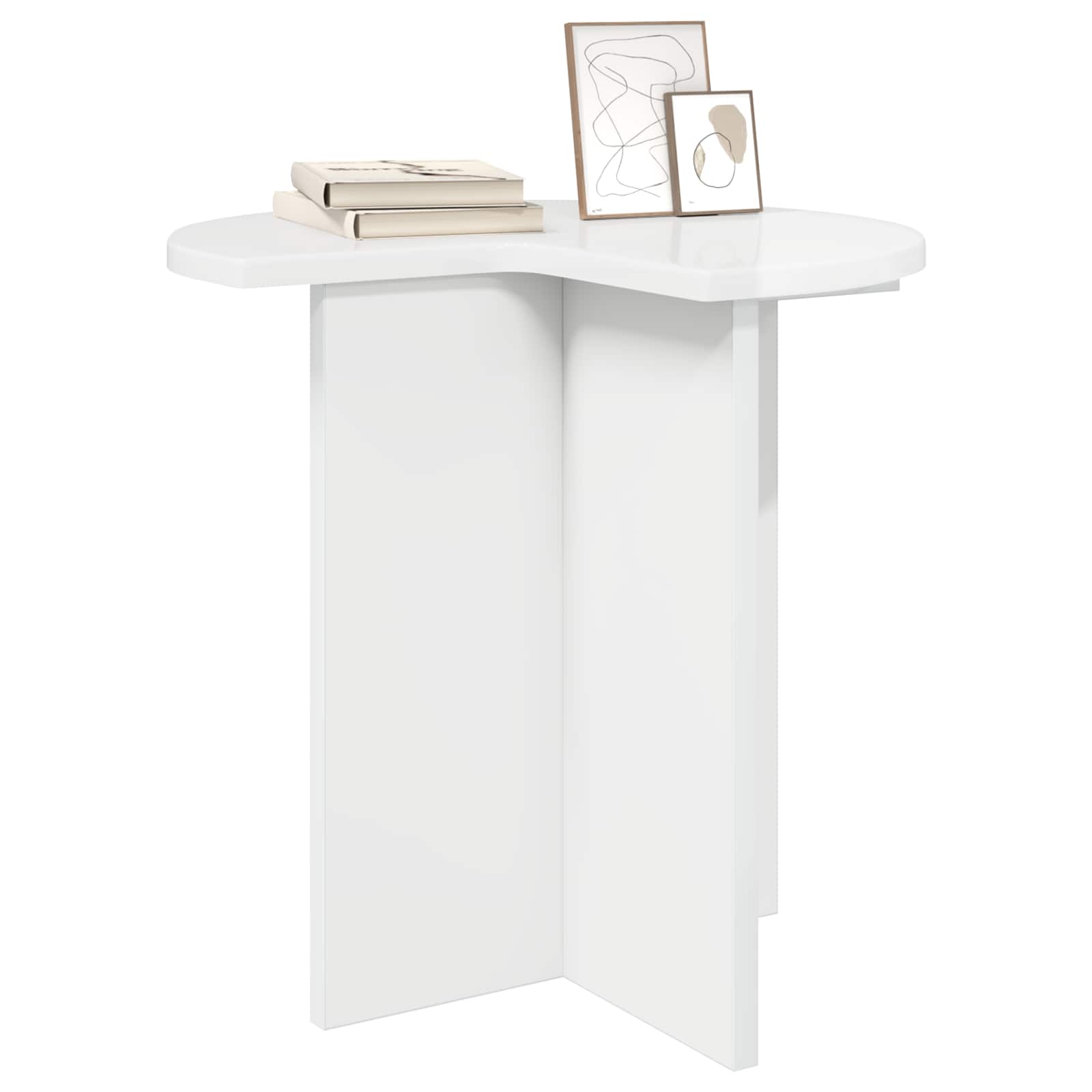 Šoninis stalas su saugykla 2 pcs Itin blizgi balta Ø 39 x 38 cm
