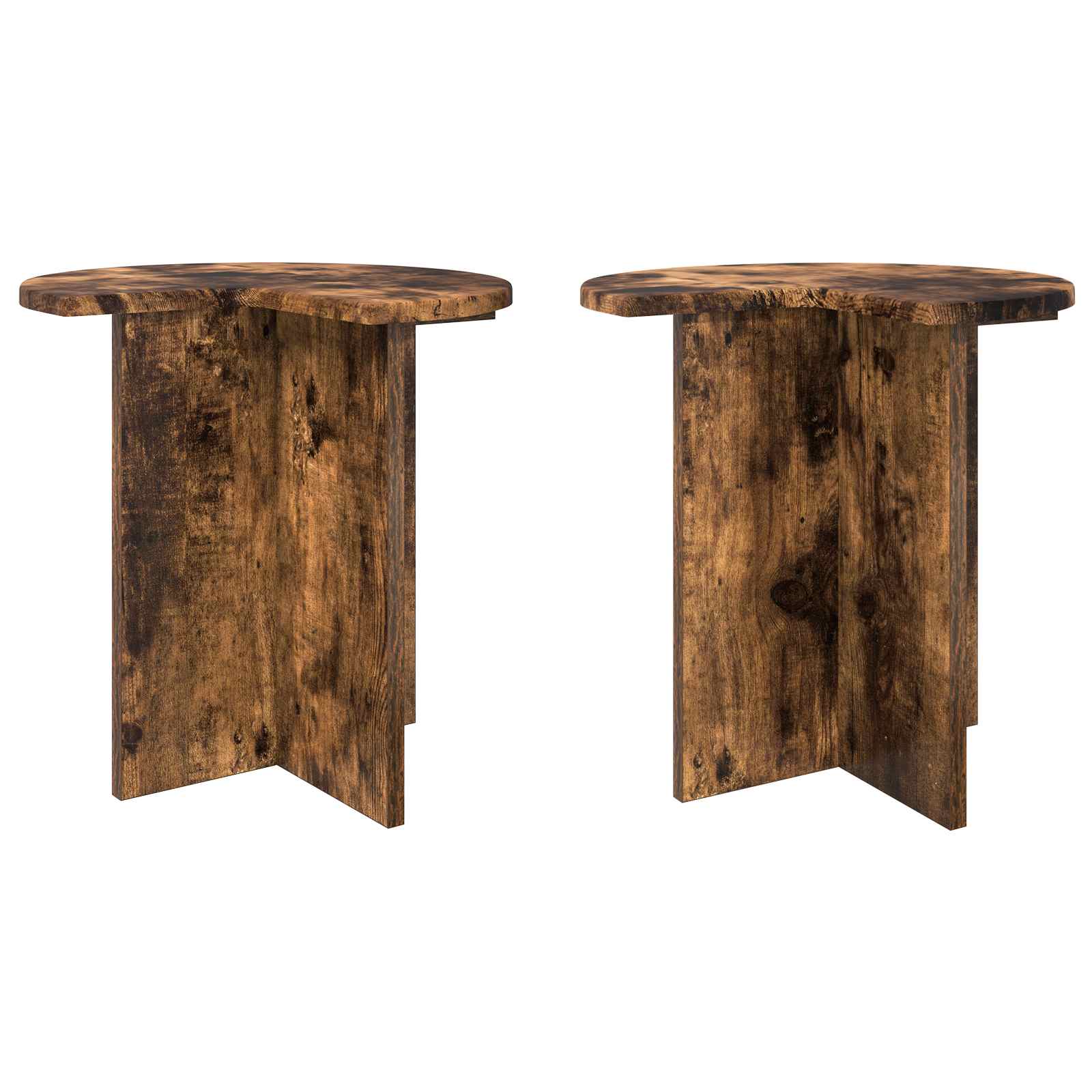 Šoninis stalas su saugykla 2 pcs Dūminio ąžuolo Ø 39 x 38 cm