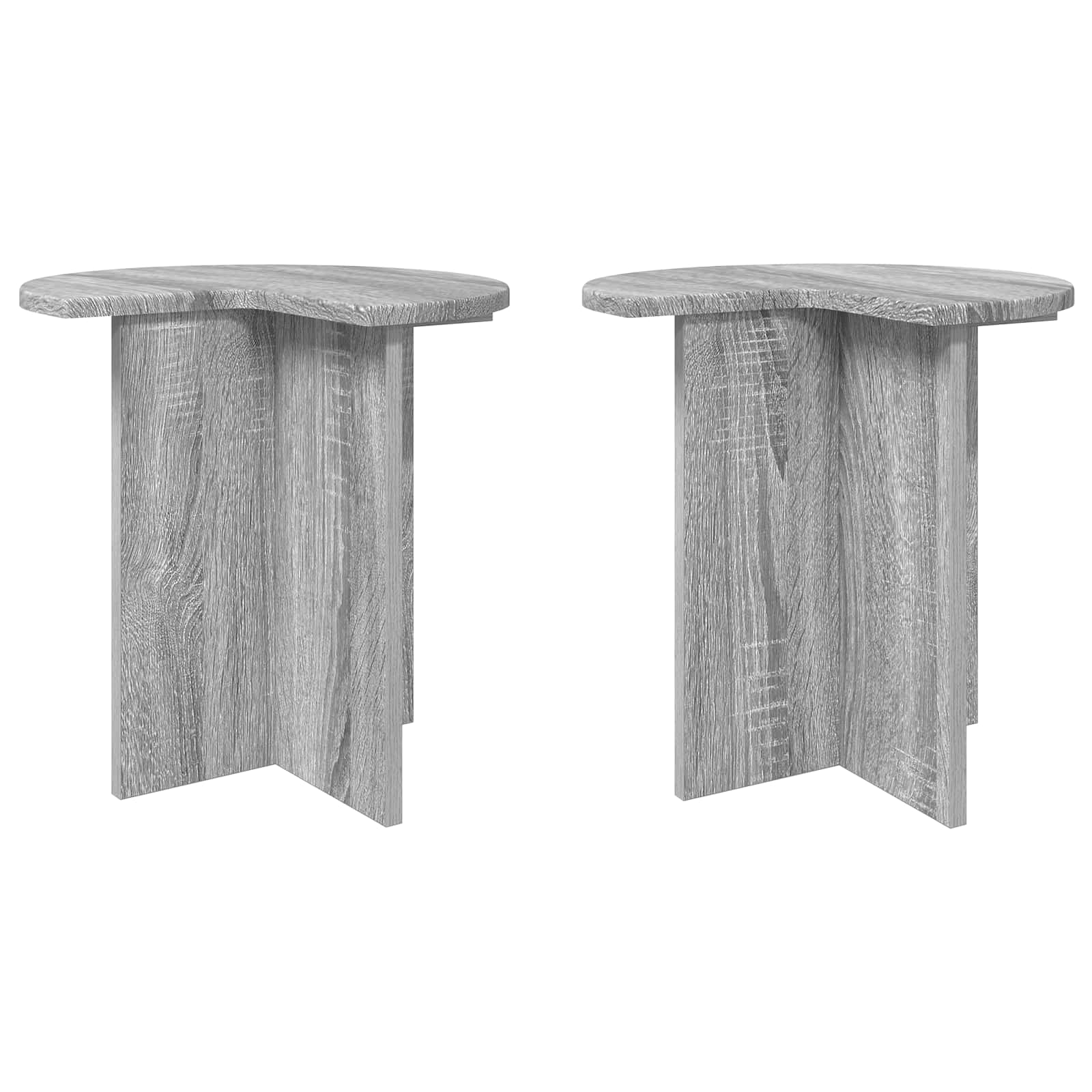 Šoninis stalas 2 pcs Pilka sonoma ąžuolo Ø 39 x 38 cm