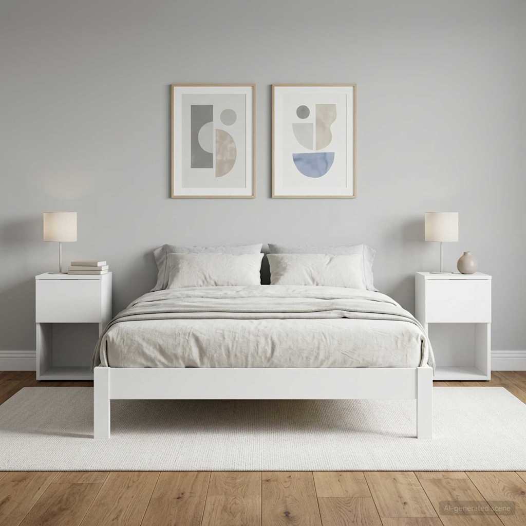 Lovos spintelė 2 pcs Balta 29 x 31,5 x 49 cm Apdirbta mediena