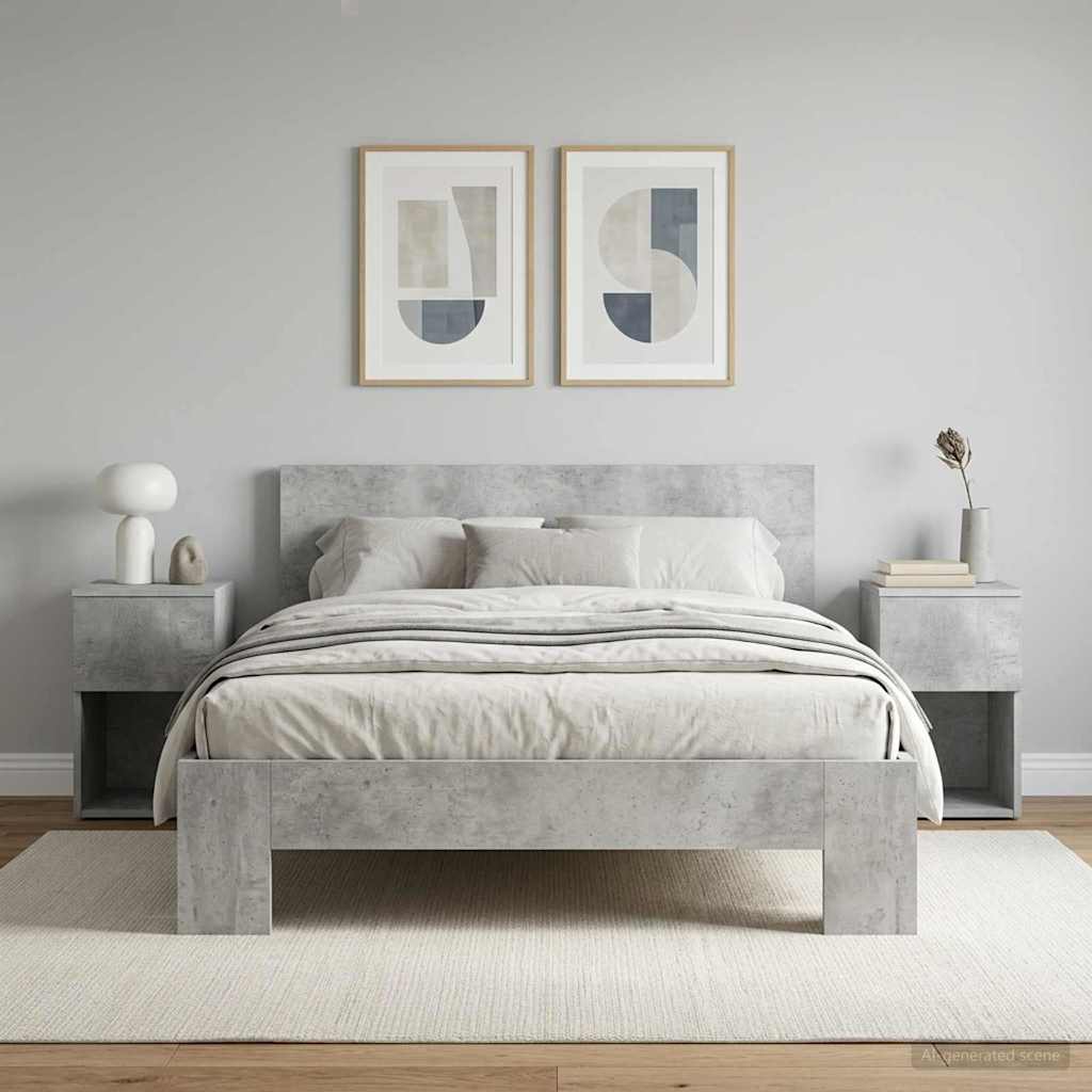 Lovos spintelė 2 pcs Betono pilka 29 x 31,5 x 49 cm