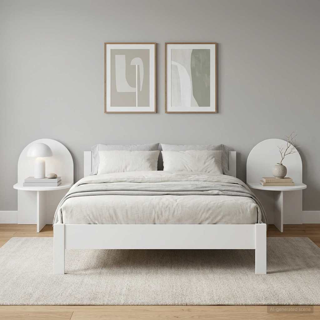Naktinis staliukas 2 pcs Balta 48 x 49 x 65 cm Dirbtinė mediena