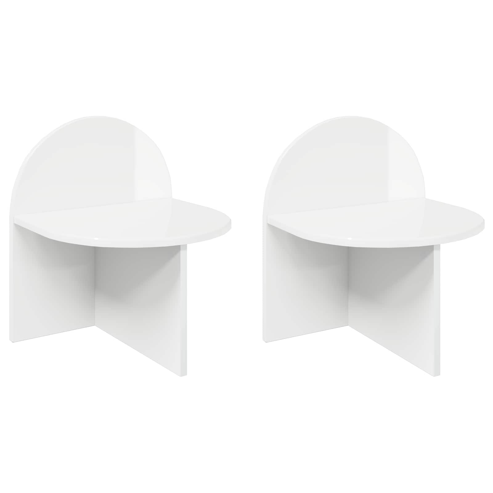 Naktinis staliukas 2 pcs Itin blizgi balta 40 x 35,5 x 45,5 cm