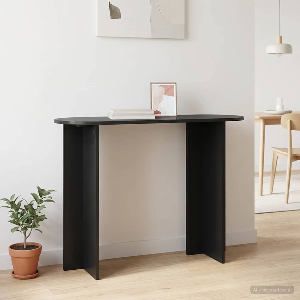 Konsoles galds ar glabātuvi melna ozolkoka 100 x 39,5 x 75 cm