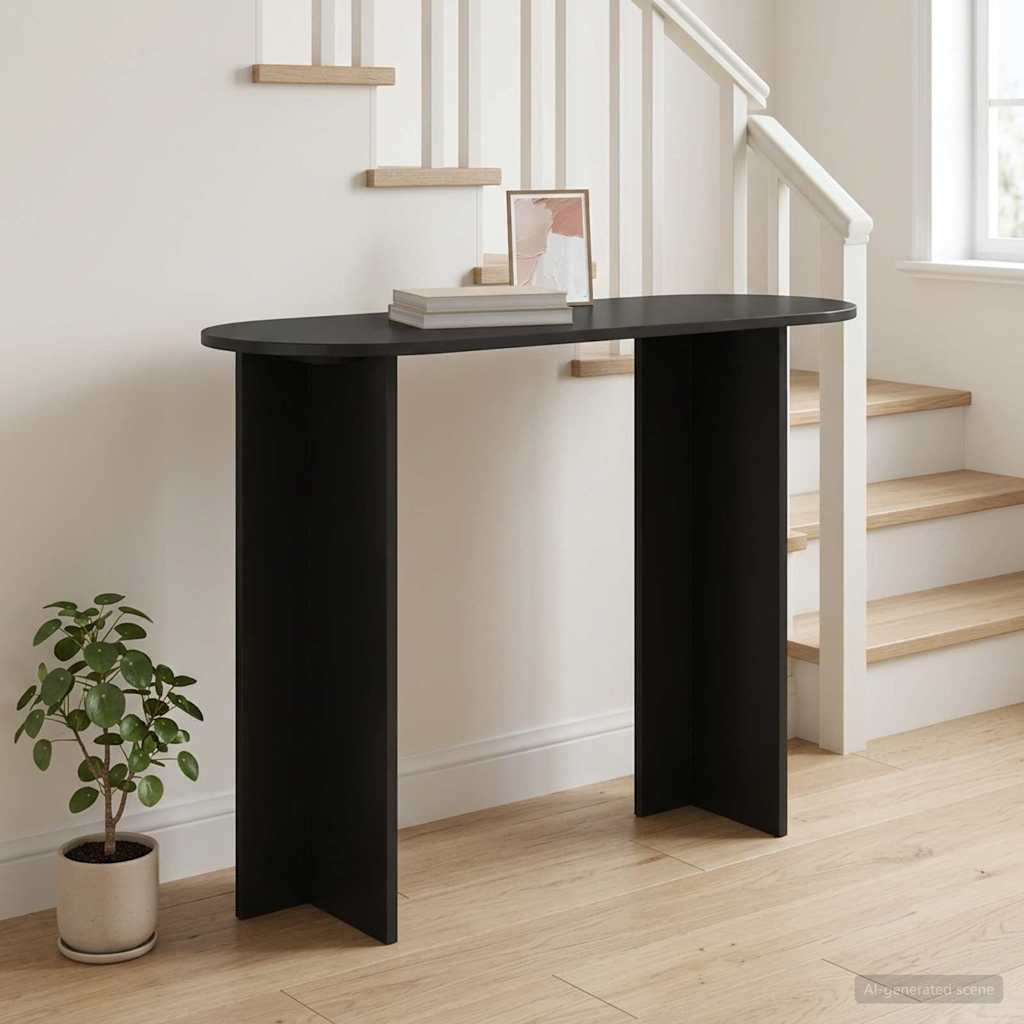 Konsoles galds ar glabātuvi melna ozolkoka 100 x 39,5 x 75 cm