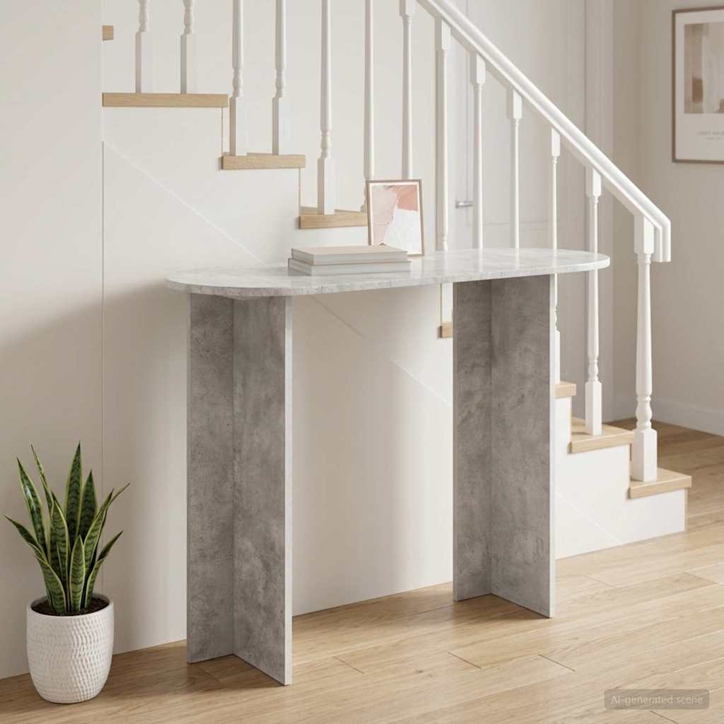 Konsolinis stalas su saugykla Betono pilka 100 x 39,5 x 75 cm