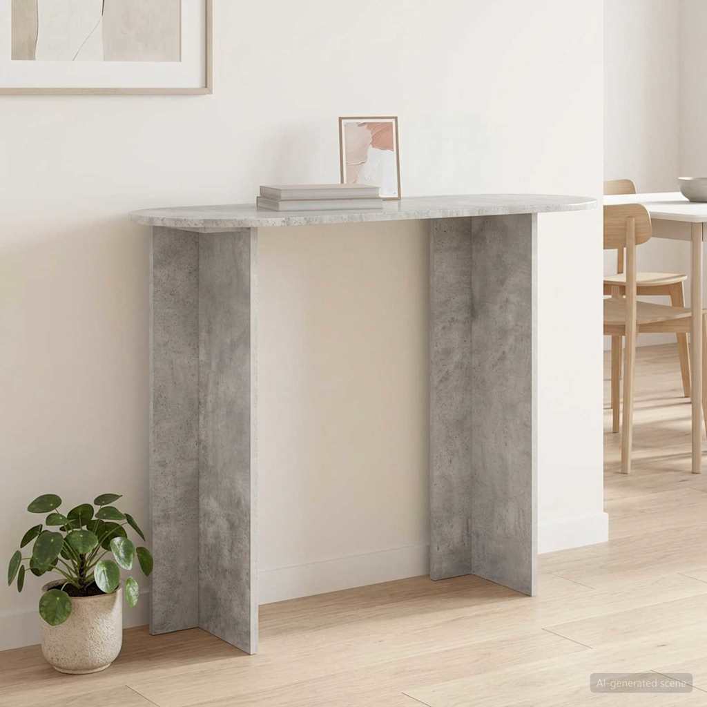 Konsolinis stalas su saugykla Betono pilka 100 x 39,5 x 75 cm