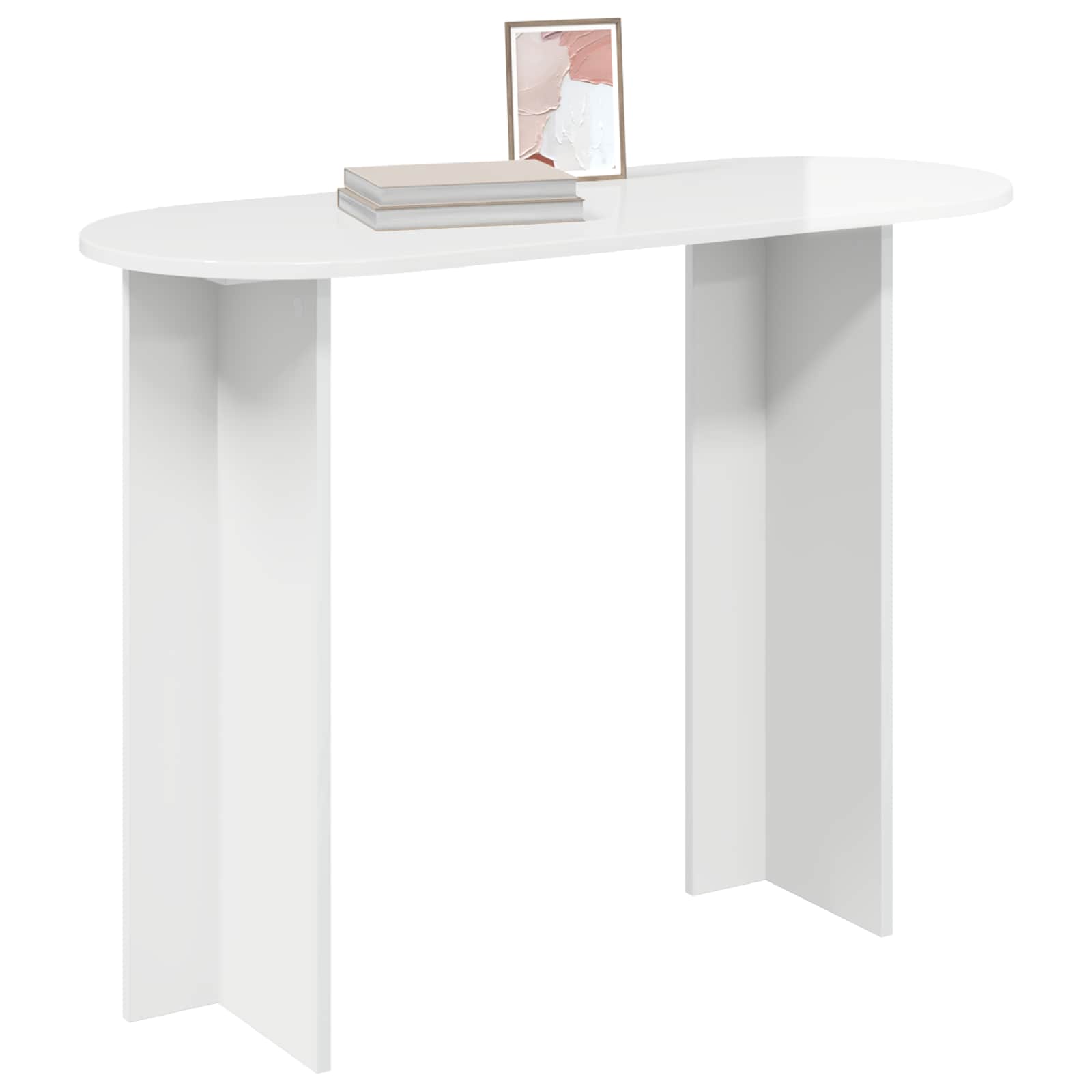 Konsolinis stalas Itin blizgi balta 100 x 39,5 x 75 cm