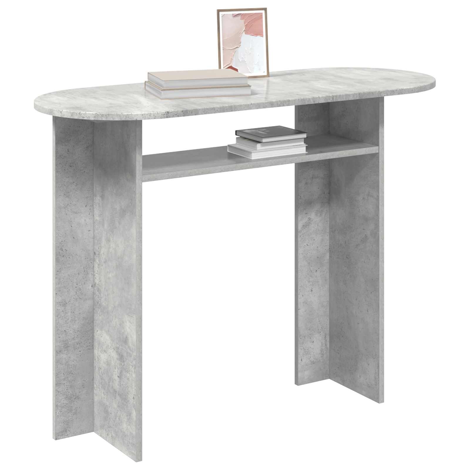 Konsolinis stalas su saugykla Betono pilka 100 x 39,5 x 75 cm