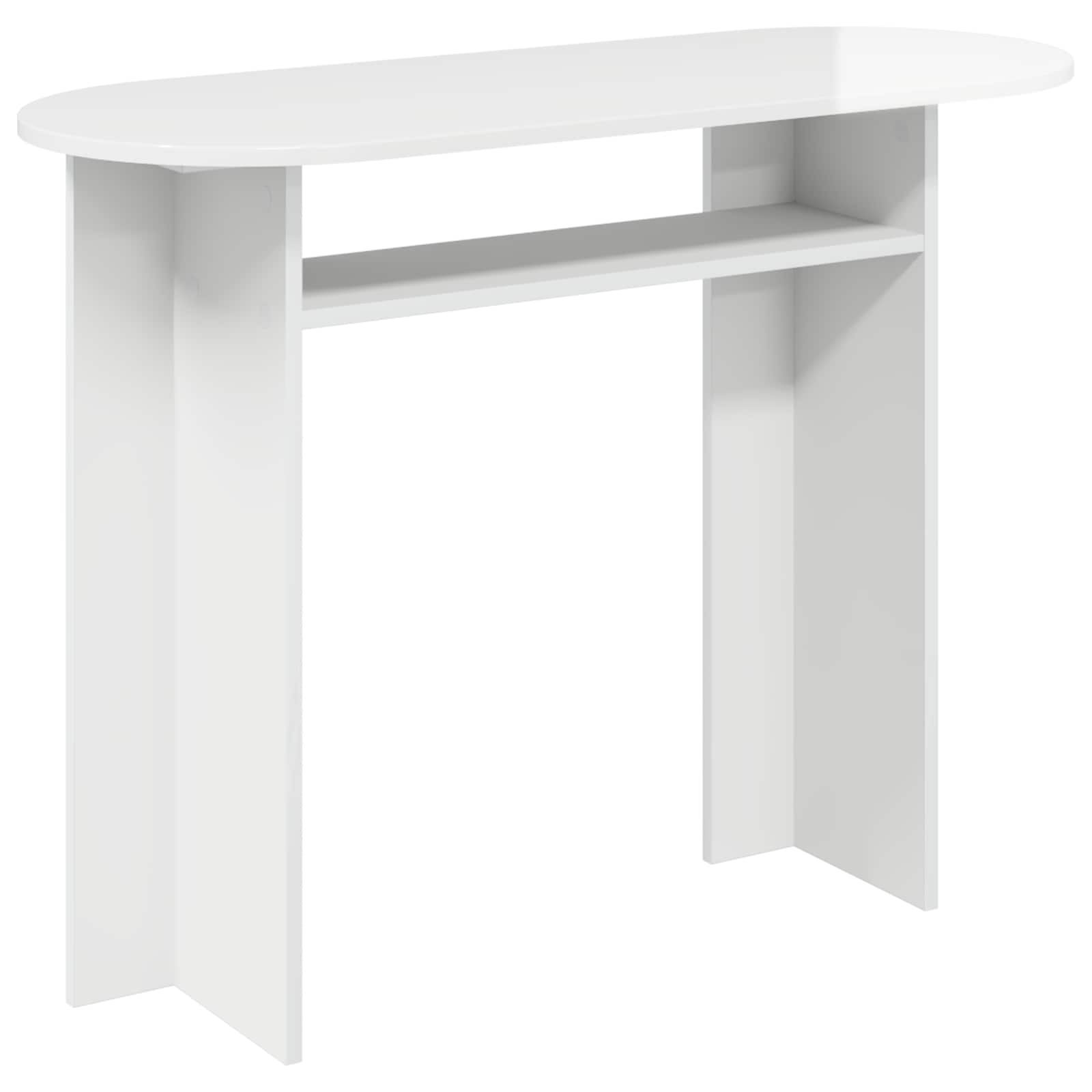 Konsolinis stalas Itin blizgi balta 100 x 39,5 x 75 cm