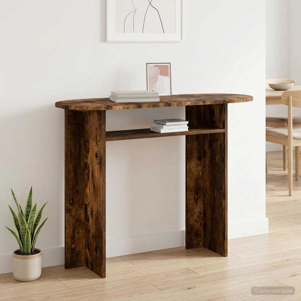 Konsolinis stalas su saugykla Dūminio ąžuolo 100 x 39,5 x 75 cm