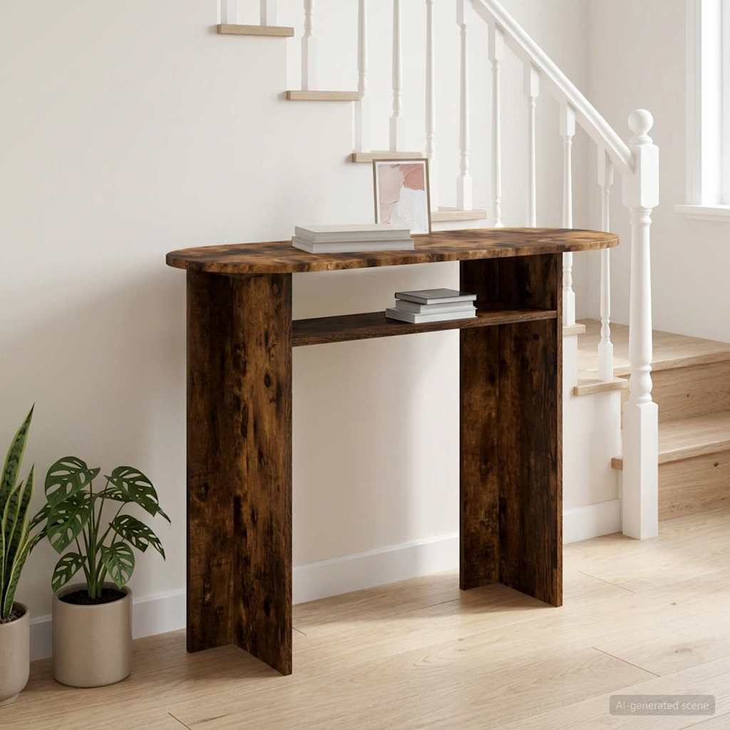 Konsolinis stalas su saugykla Dūminio ąžuolo 100 x 39,5 x 75 cm
