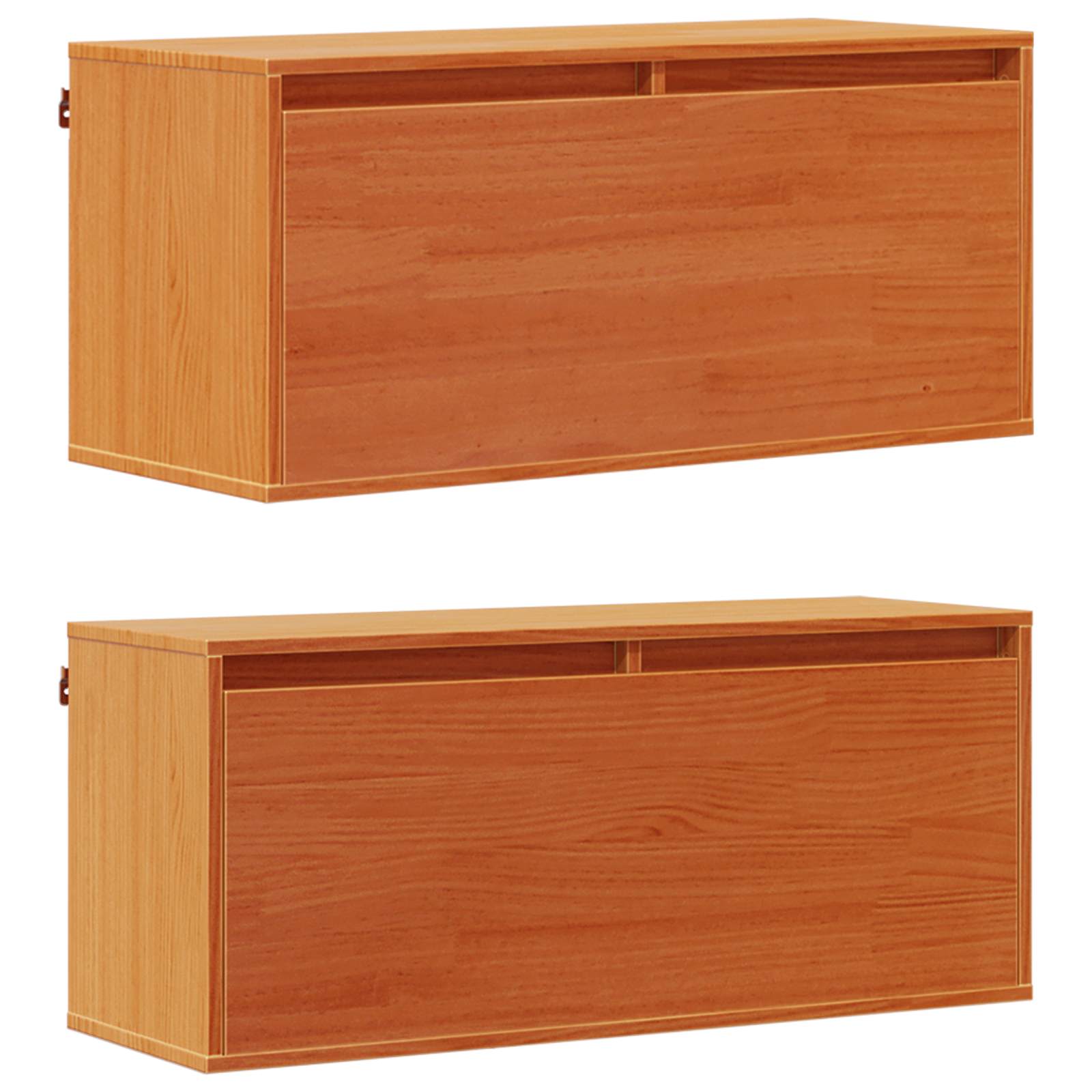 Wall cabinet with shelf 2 pcs Waxed brown 80 x 30 x 35 cm