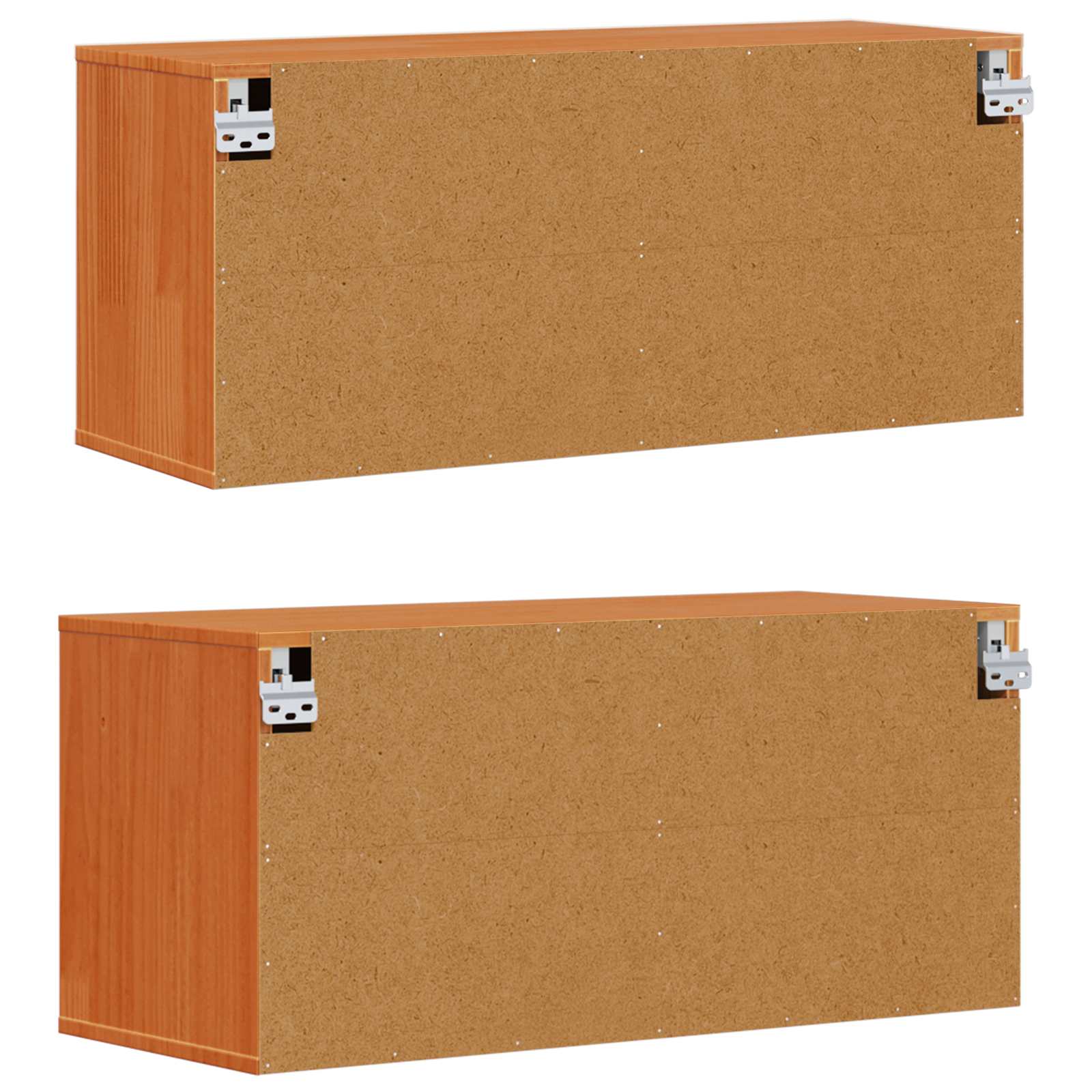 Wall cabinet with shelf 2 pcs Waxed brown 80 x 30 x 35 cm