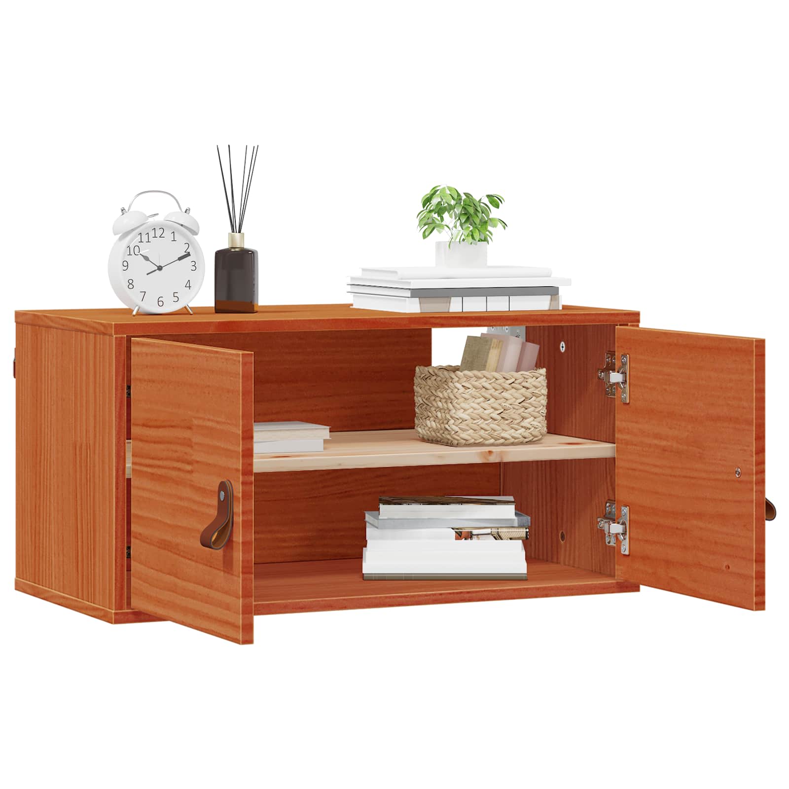 Wall Cabinet with Shelf 2 pcs Wax Brown 60 x 30 x 30 cm