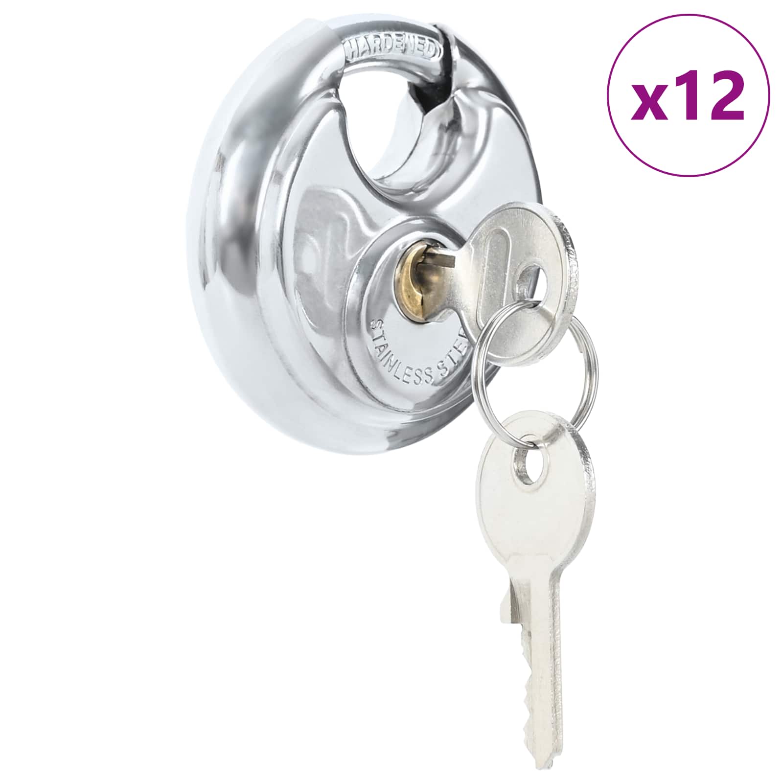 Diskiniai užraktai su rakteliais 12 pcs Sidabro 7 x 2.4 x 7 cm