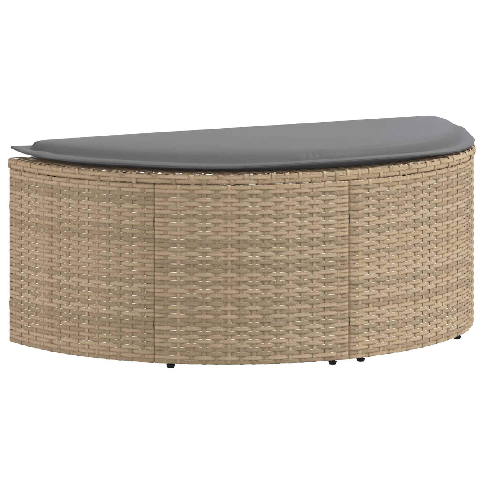 Sodo sofa su pagalve 8 pcs Bežinė ir šviesiai pilka poliratanas
