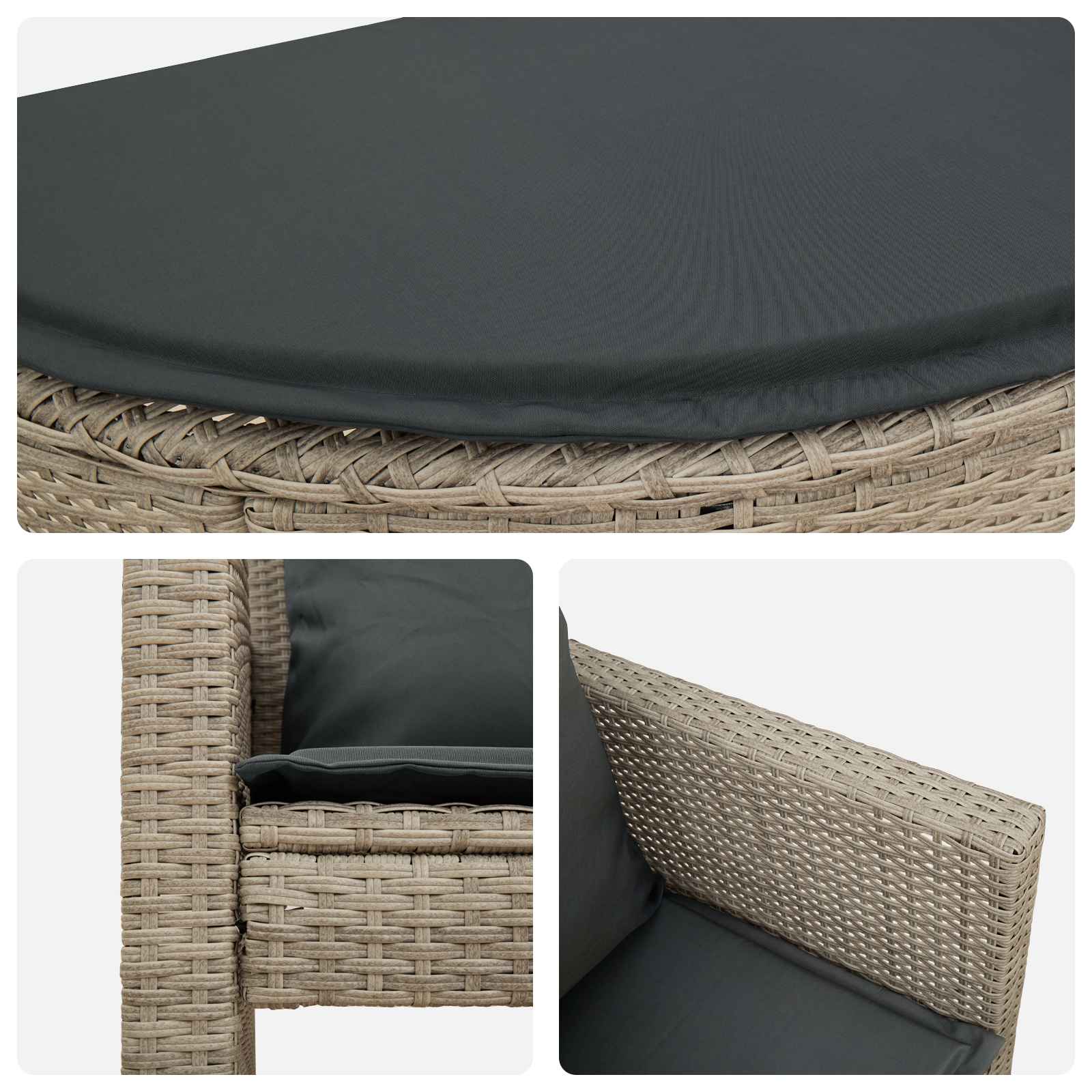 Sodo sofa 8 pcs Šviesiai pilka ir tamsiai pilka poliratanas