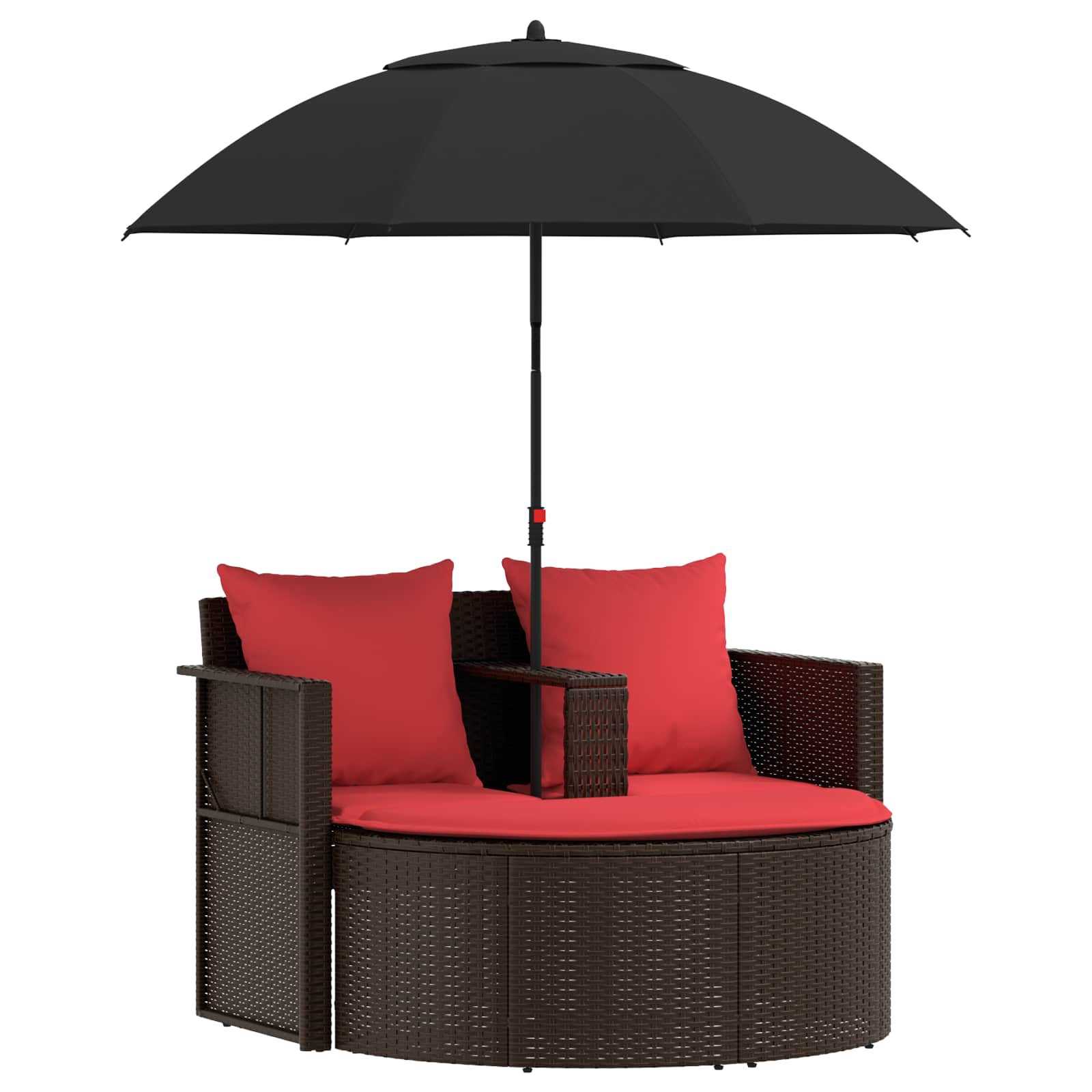 Sodo sofa Ruda ir raudona 168 x 168 x 180 cm poliratanas