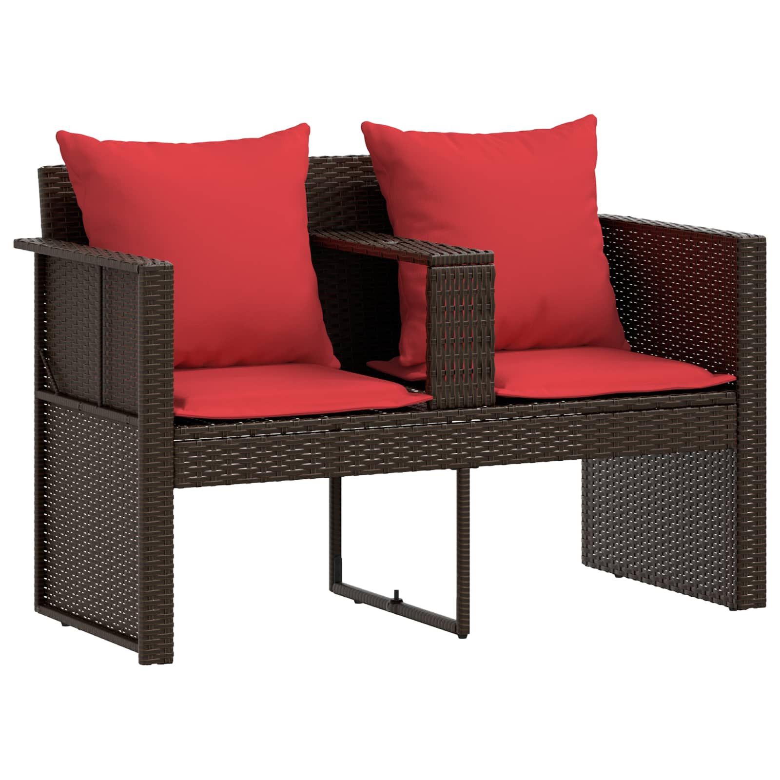 Sodo sofa Ruda ir raudona 168 x 168 x 180 cm poliratanas