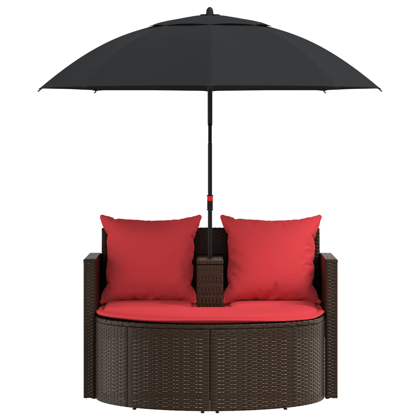 Sodo sofa Ruda ir raudona 168 x 168 x 180 cm poliratanas