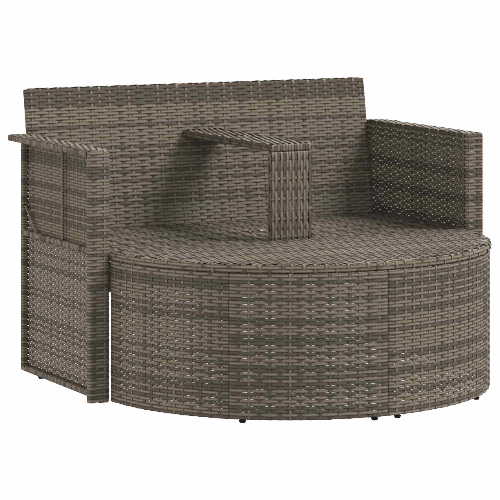 Sodo sofa su pagalve 8 pcs Pilka ir tamsiai mėlyna poliratanas