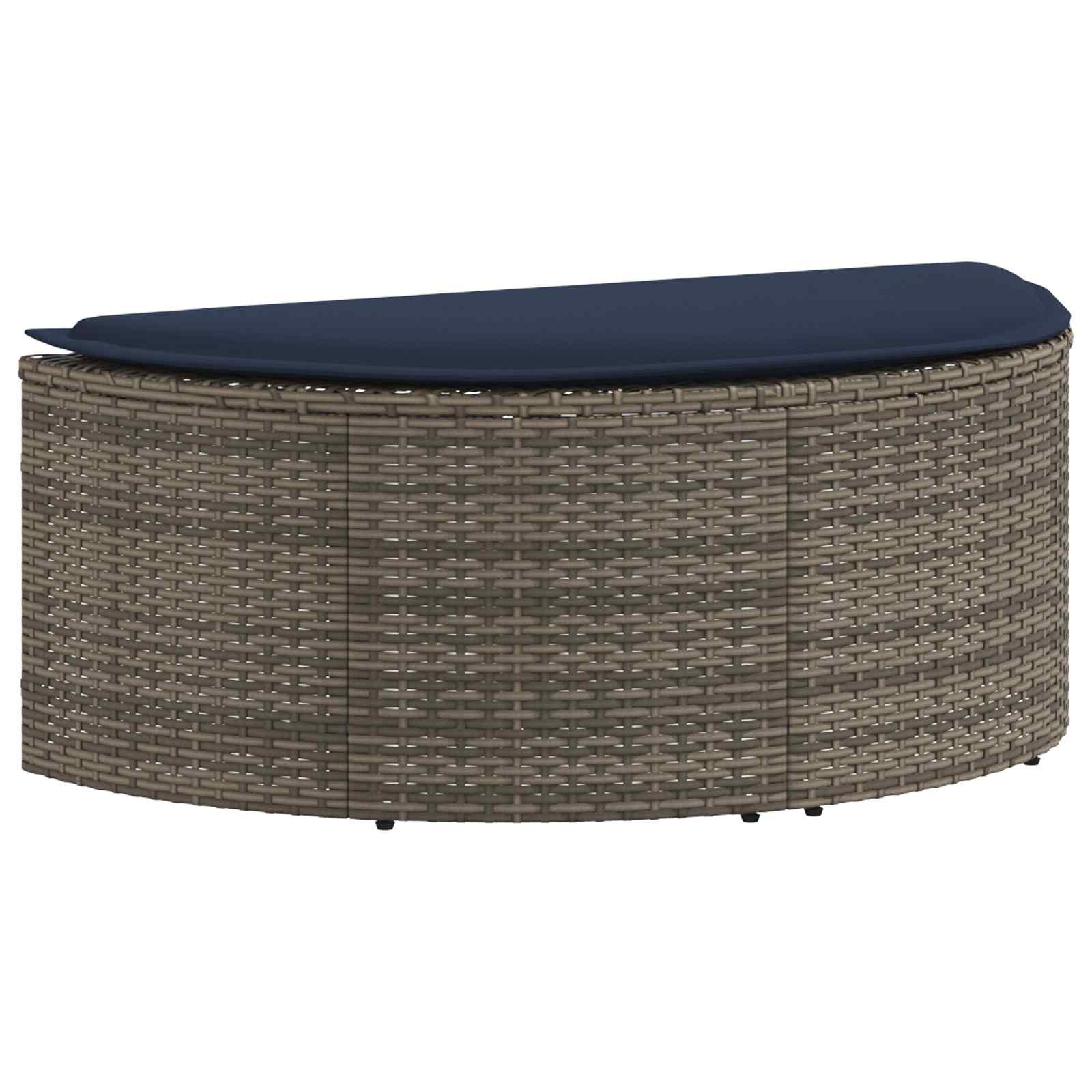 Sodo sofa su pagalve 8 pcs Pilka ir tamsiai mėlyna poliratanas