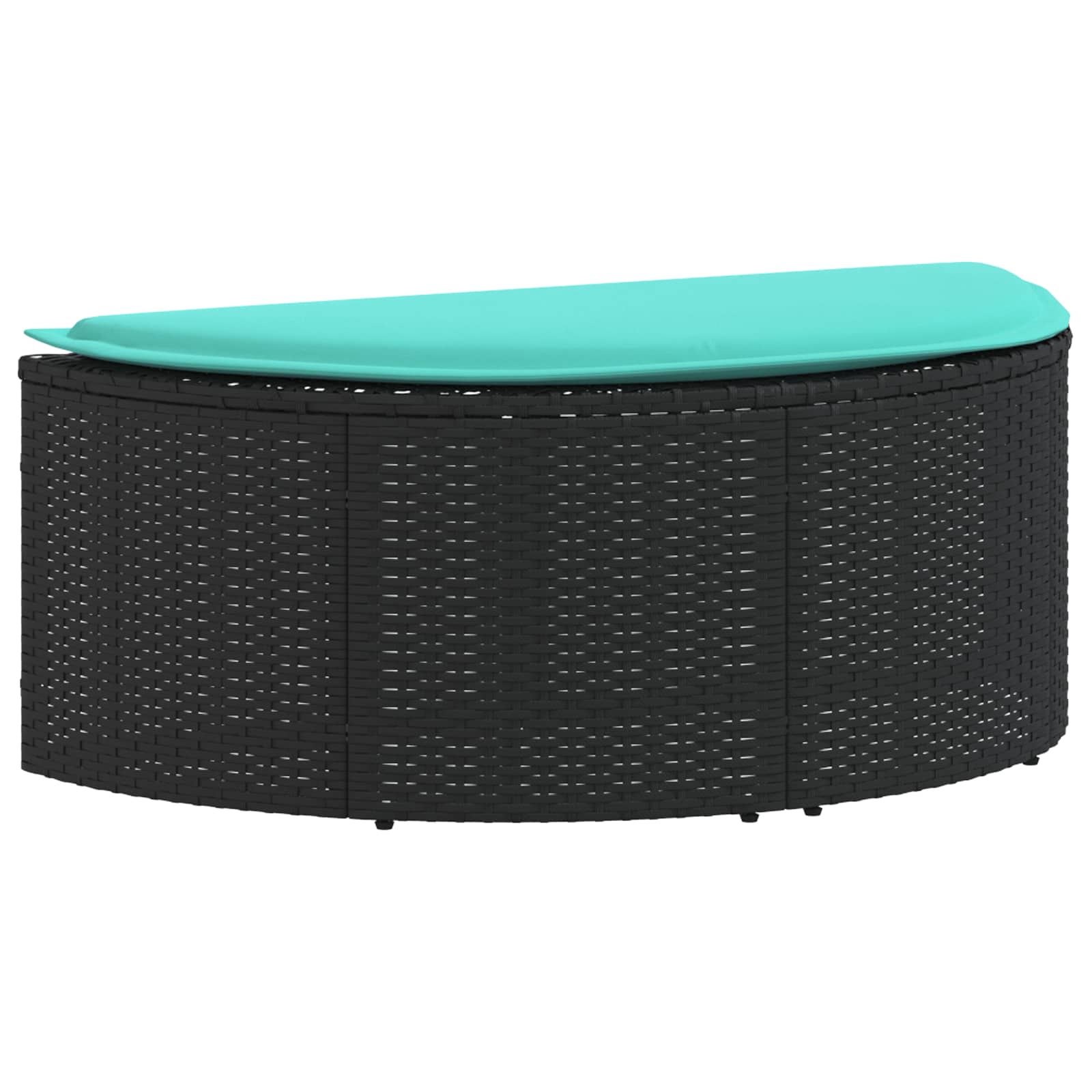 Sodo sofa su pagalve 8 pcs Juoda ir turkio poliratanas
