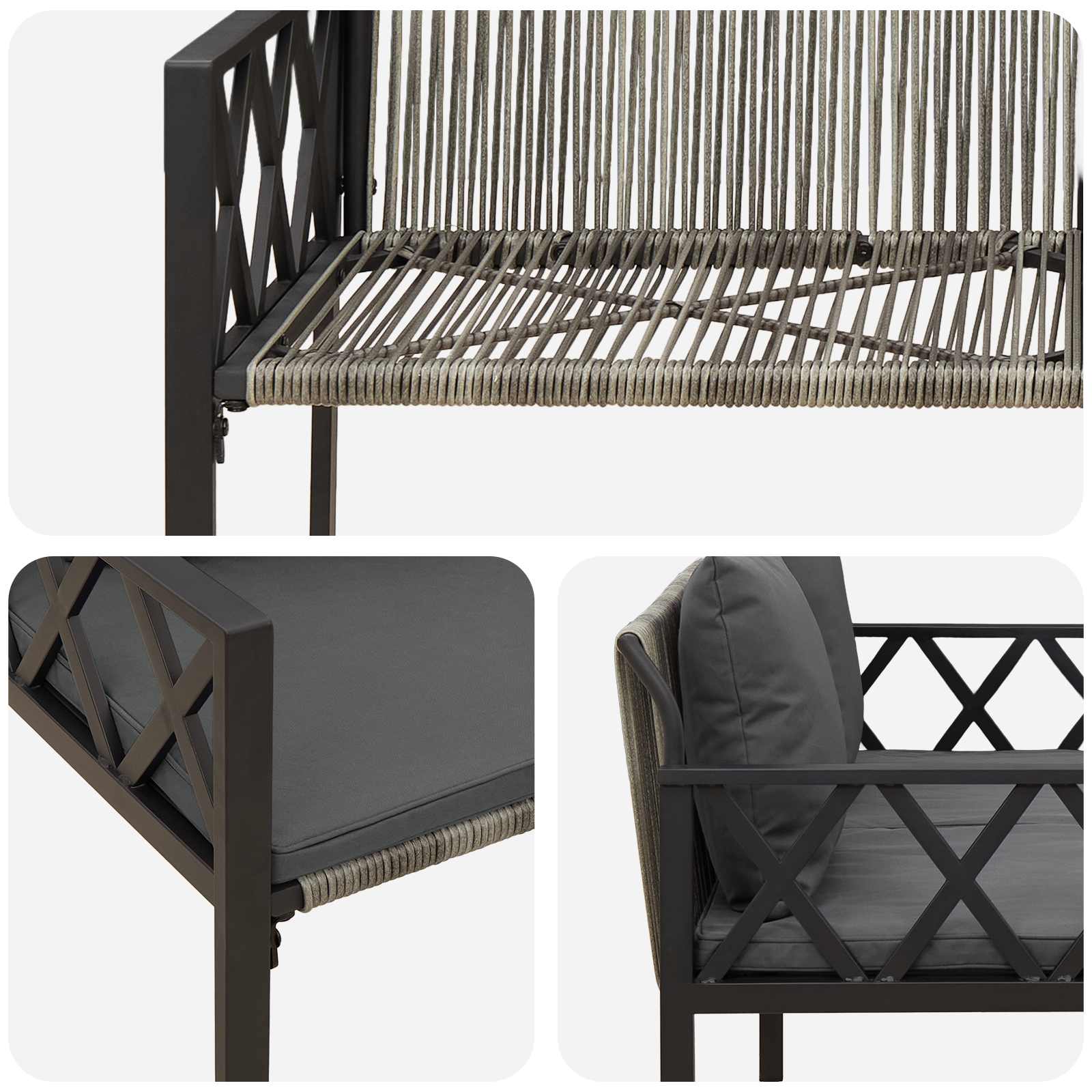Lauko suoleliai 2 -Seater 116 x 56 x 75 cm poliratanas
