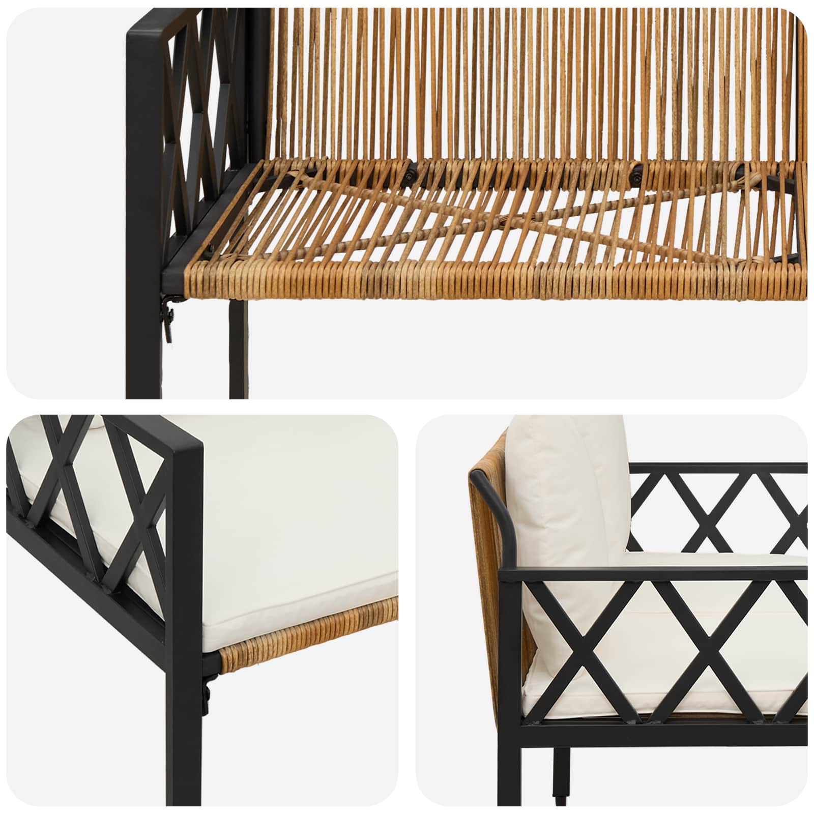 Lauko suoleliai 2 -Seater 116 x 56 x 75 cm poliratanas