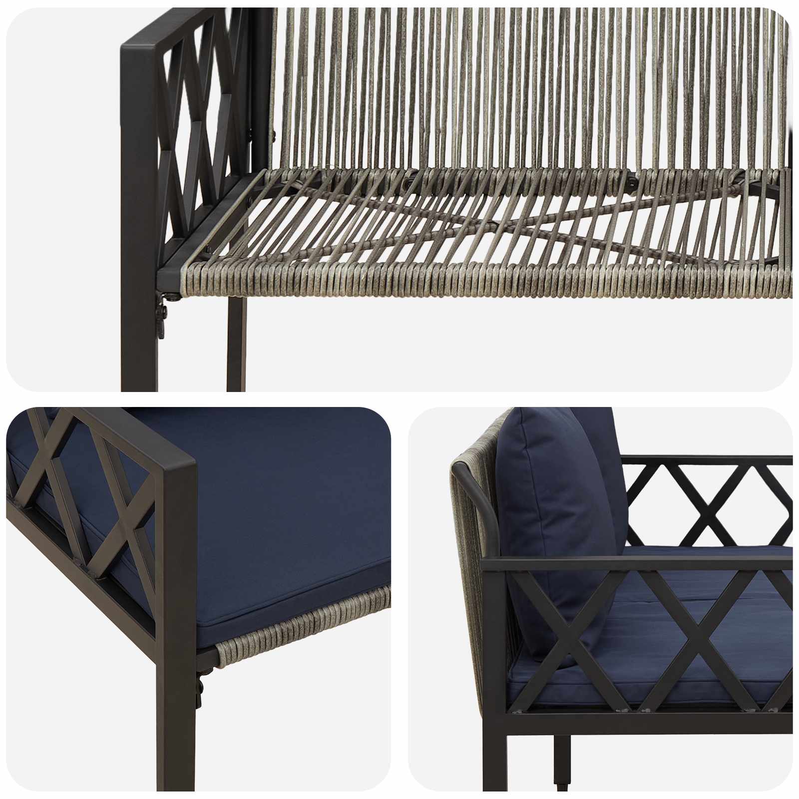 Lauko suoleliai 2 -Seater 116 x 56 x 75 cm poliratanas