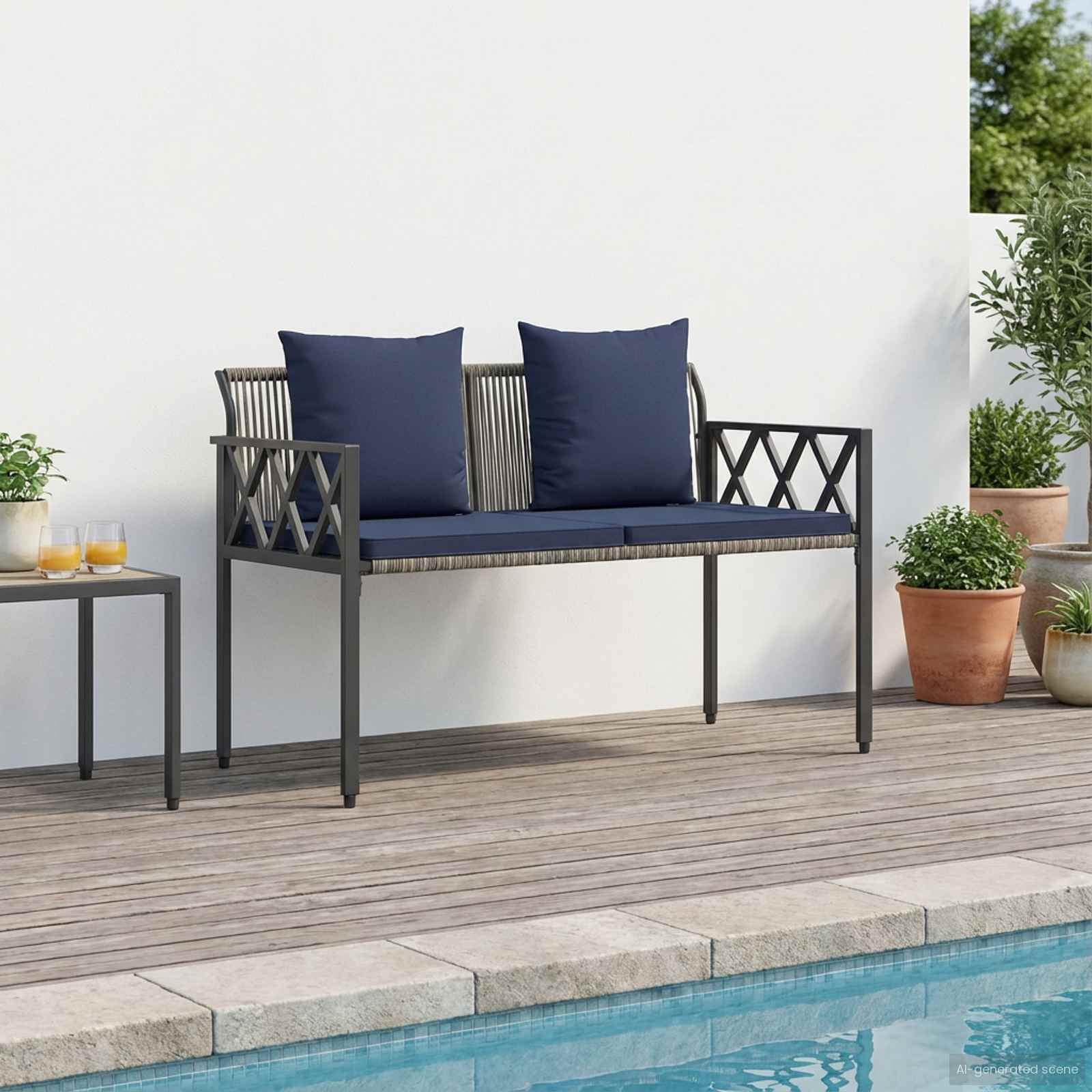 Lauko suoleliai 2 -Seater 116 x 56 x 75 cm poliratanas