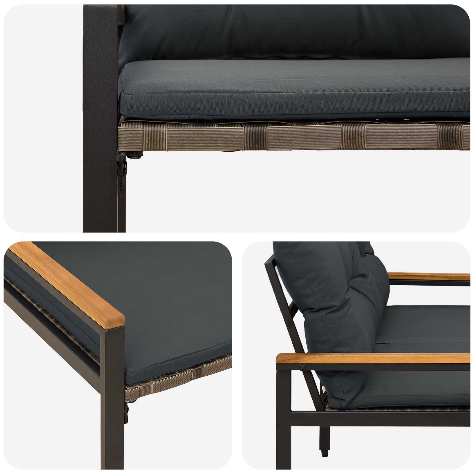 Lauko suolas 2 -Seater 116 x 67,5 x 72 cm poliratanas