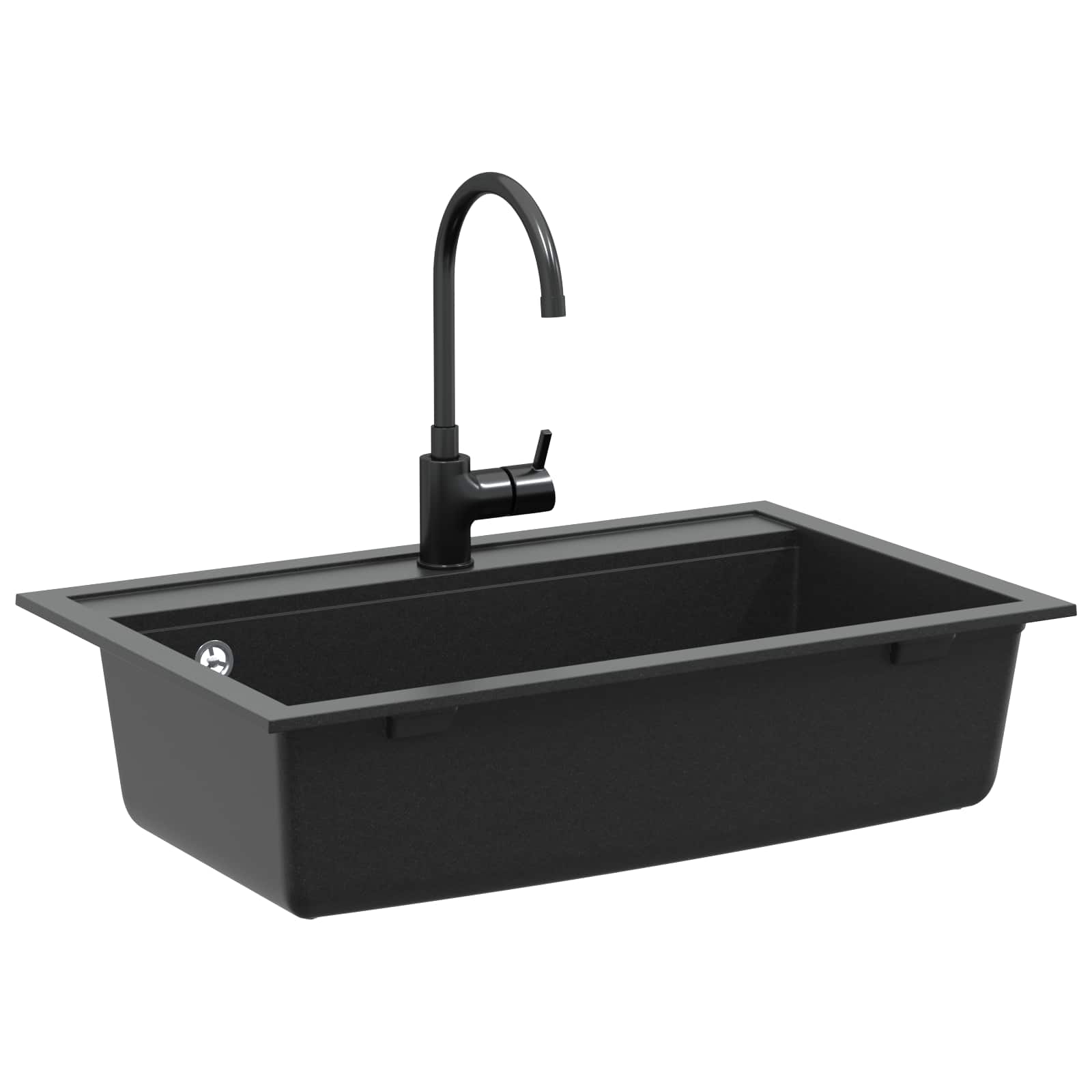 Kriauklė Juoda 795 x 505 mm Granitas