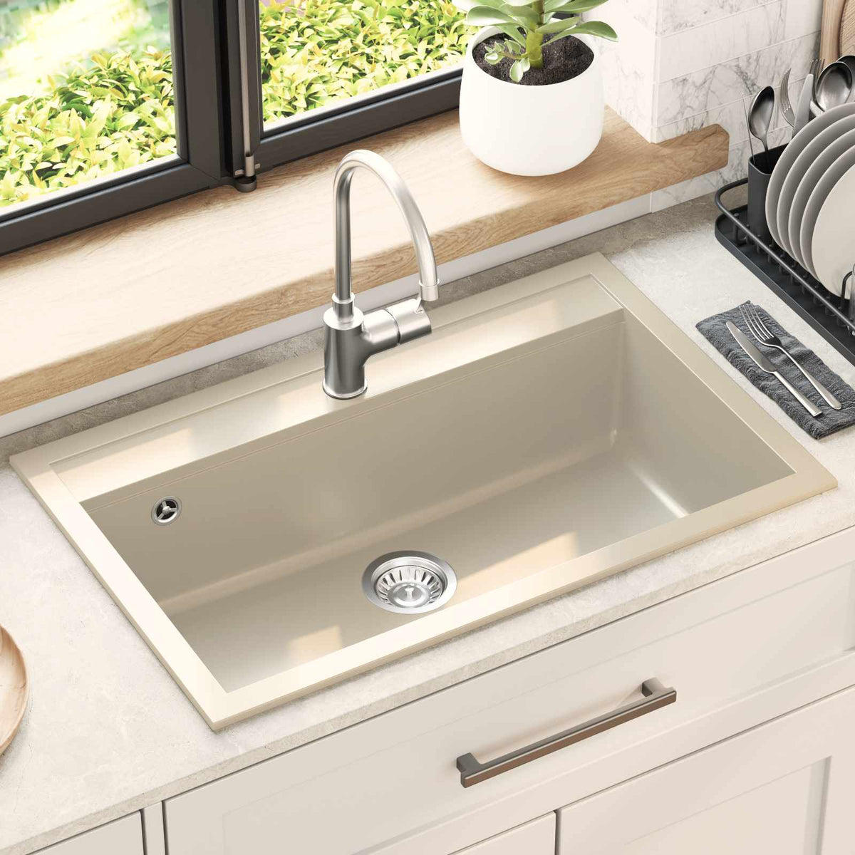 Kriauklė Granitas 795 x 505 mm Smėlio