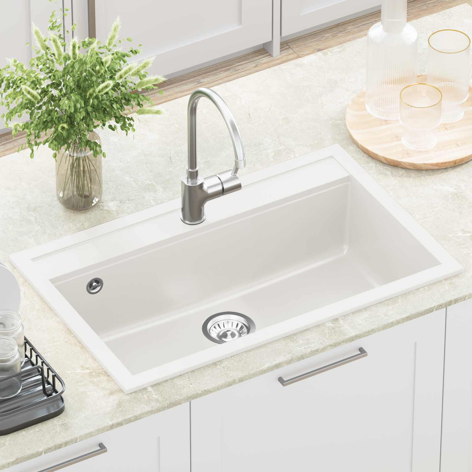 Kriauklė Granitas 795 x 505 mm Balta