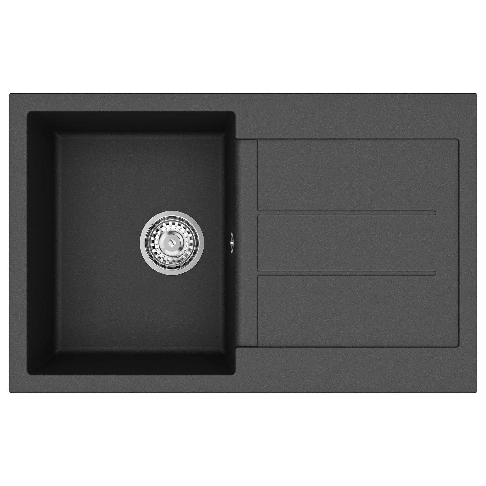 Kriauklė Juoda 780 x 500 mm 80% Kvarcas ir 20% Derva