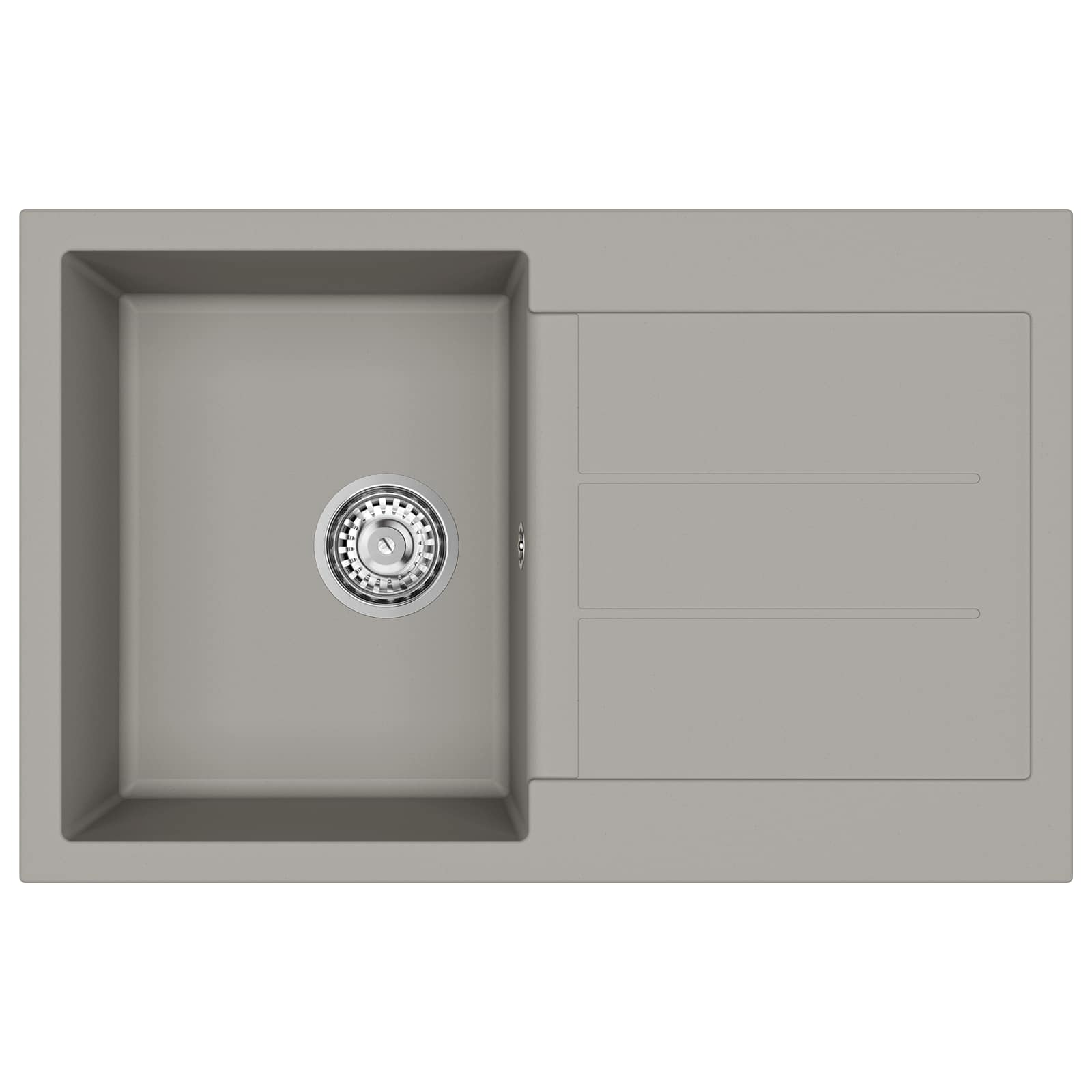Izlietne Pelēka 780 x 500 mm 80% Kvarcs un 20% Sveķi