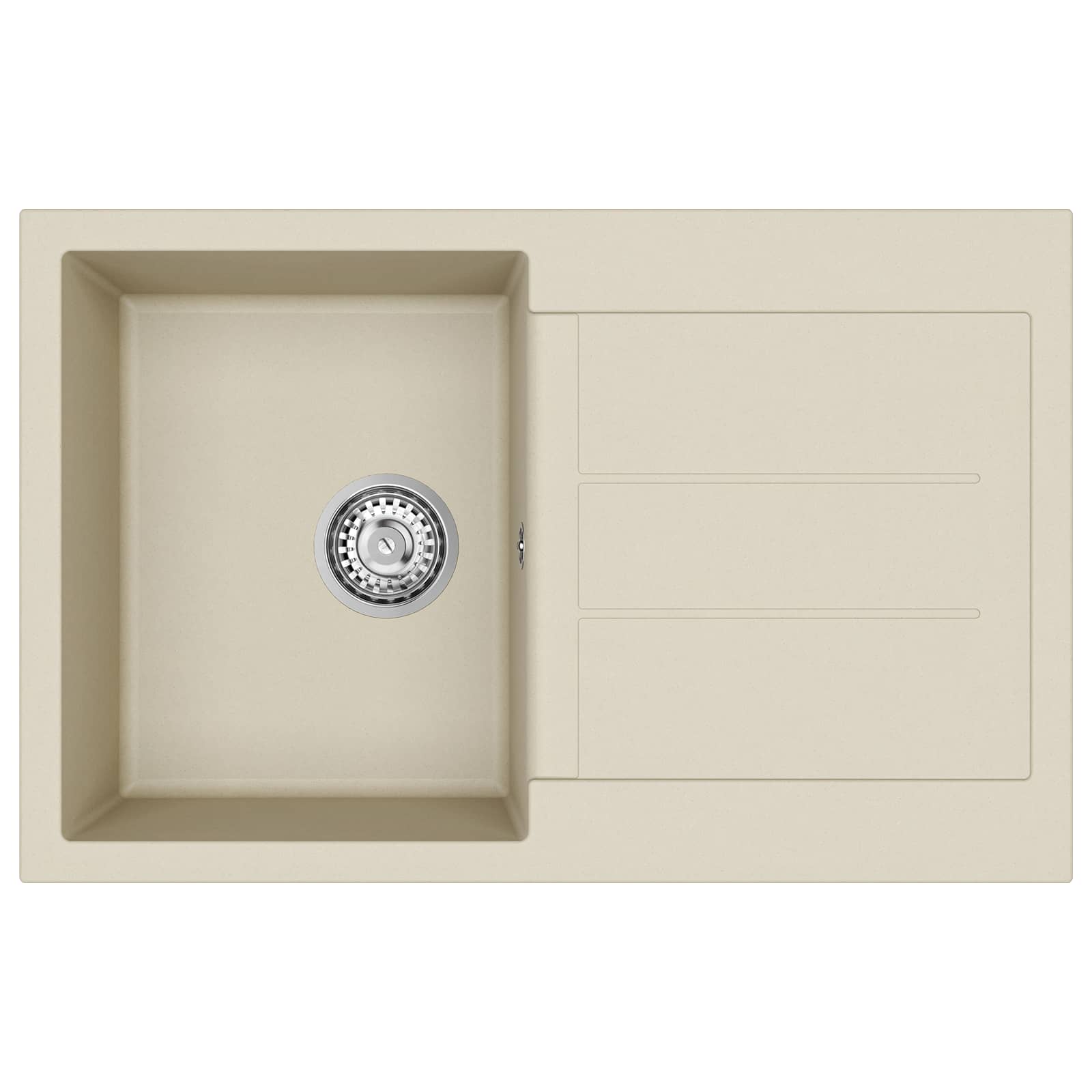 Kriauklė Smėlio 780 x 500 mm 80% Kvarcas ir 20% Derva