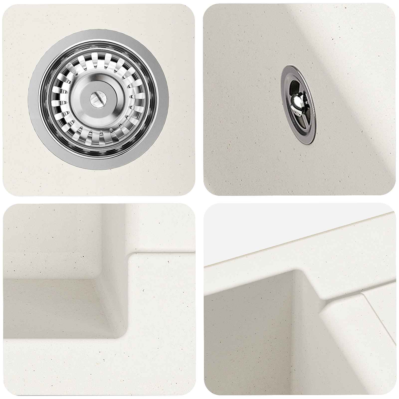 Izlietne Balta 780 x 500 mm 80% Kvarcs un 20% Sveķi