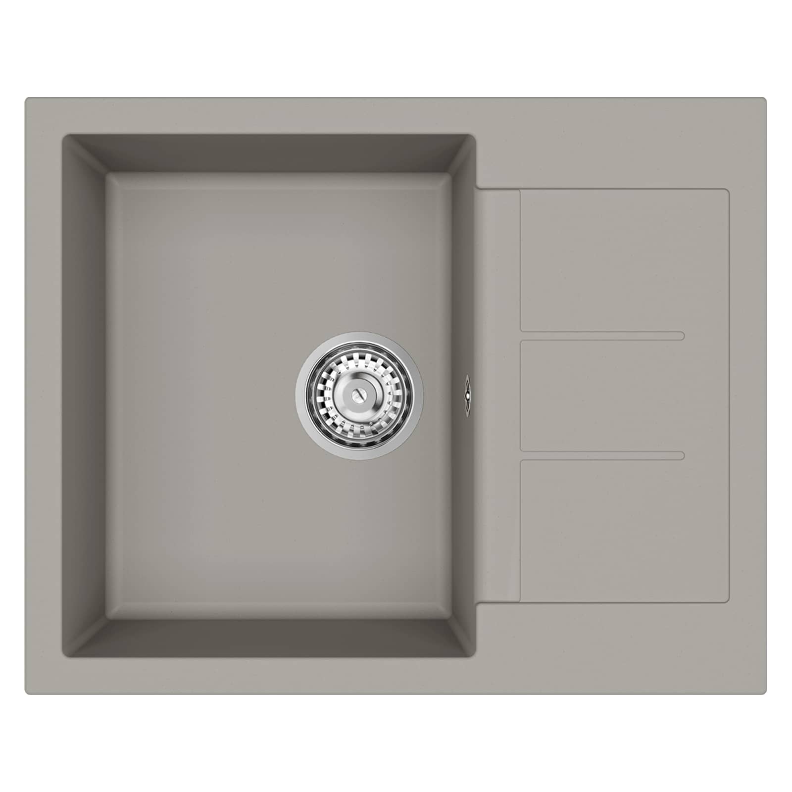 Izlietne Pelēka 620 x 500 mm 80% Kvarcs un 20% Sveķi