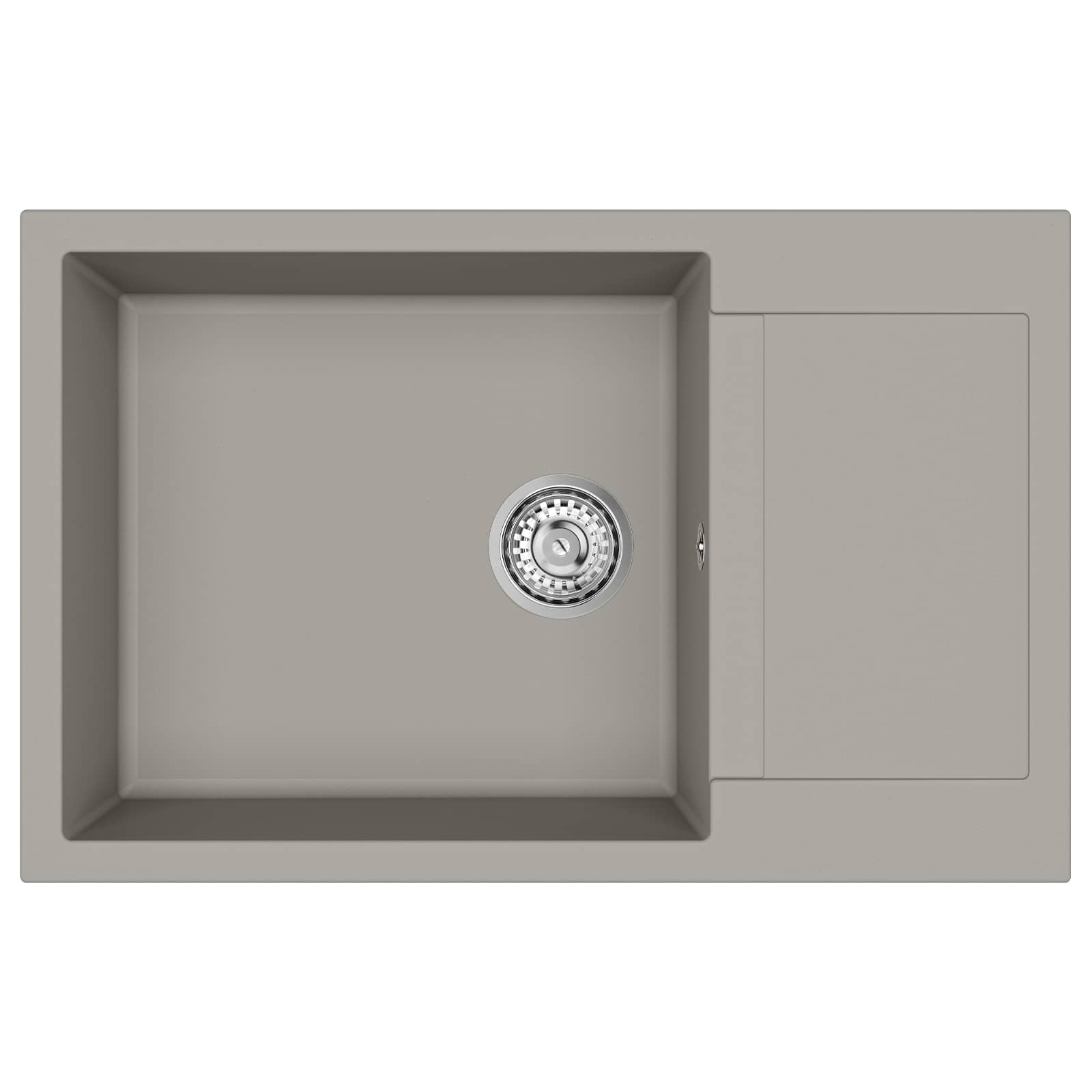 Izlietne Pelēka 780 x 500 mm 80% Kvarcs un 20% Sveķi