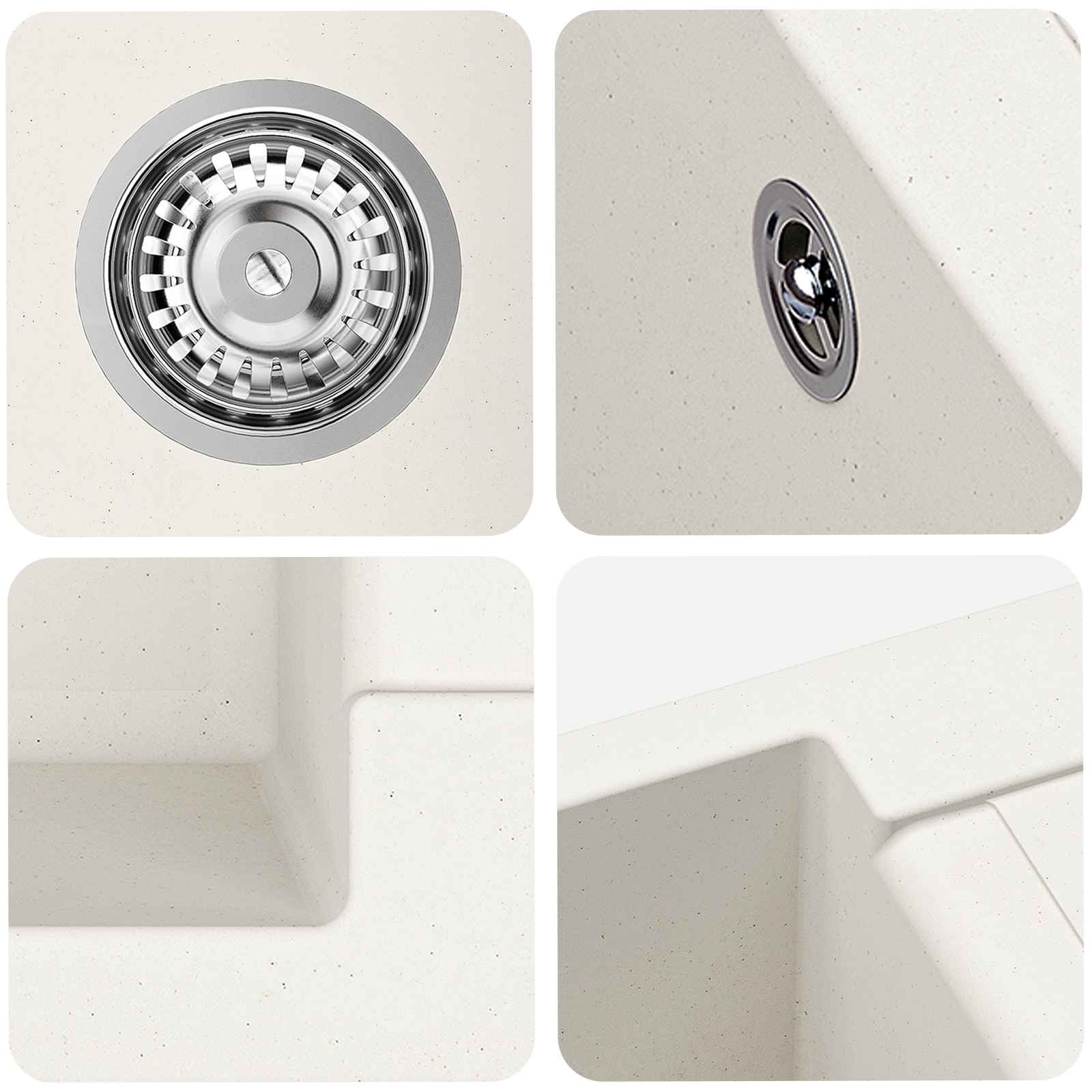 Izlietne Balta 780 x 500 mm 80% Kvarcs un 20% Sveķi