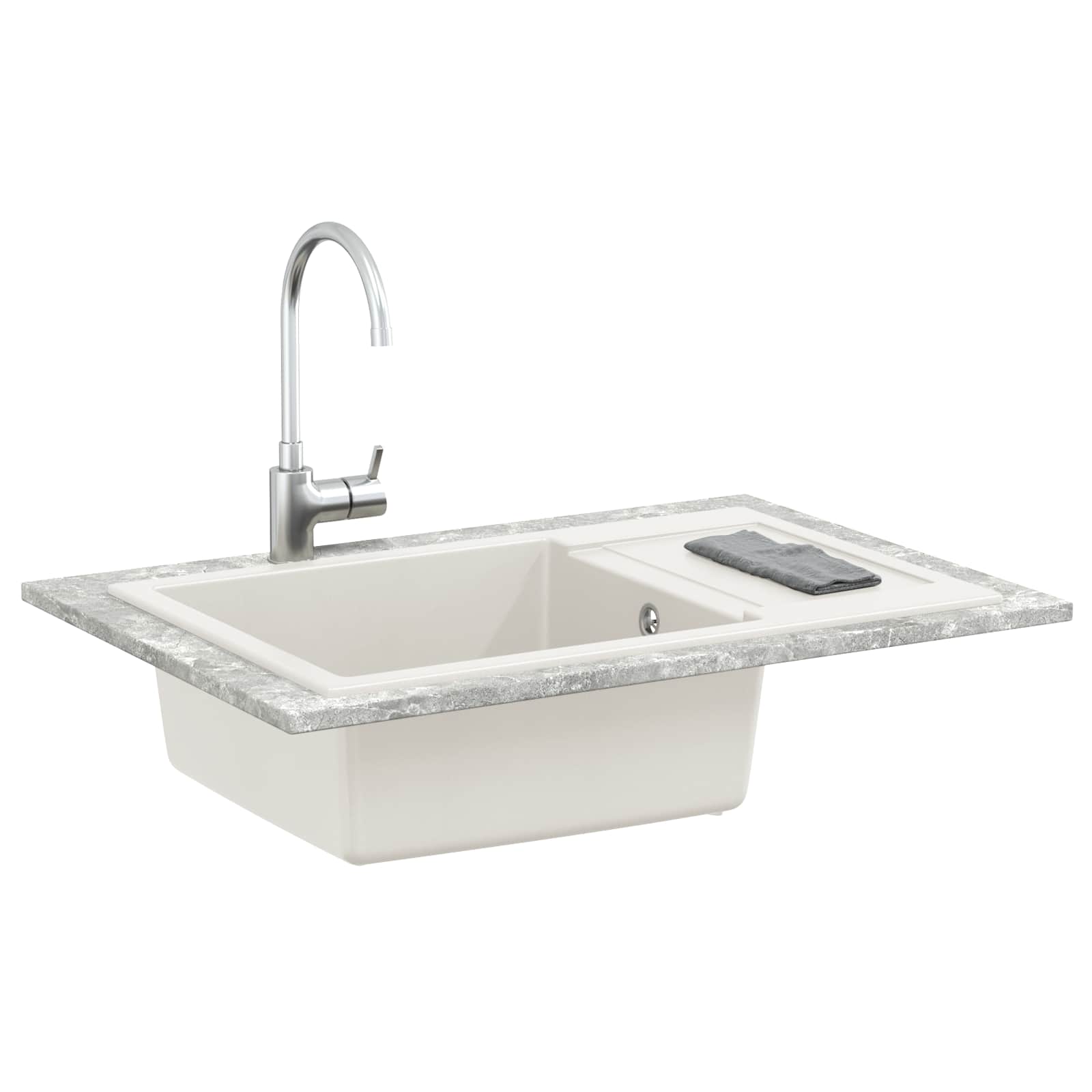 Izlietne Balta 780 x 500 mm 80% Kvarcs un 20% Sveķi